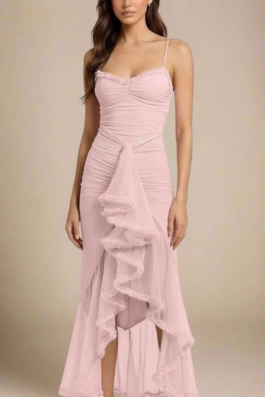 Noah Bodycon Wrap Midi Dress- Dusty Pink