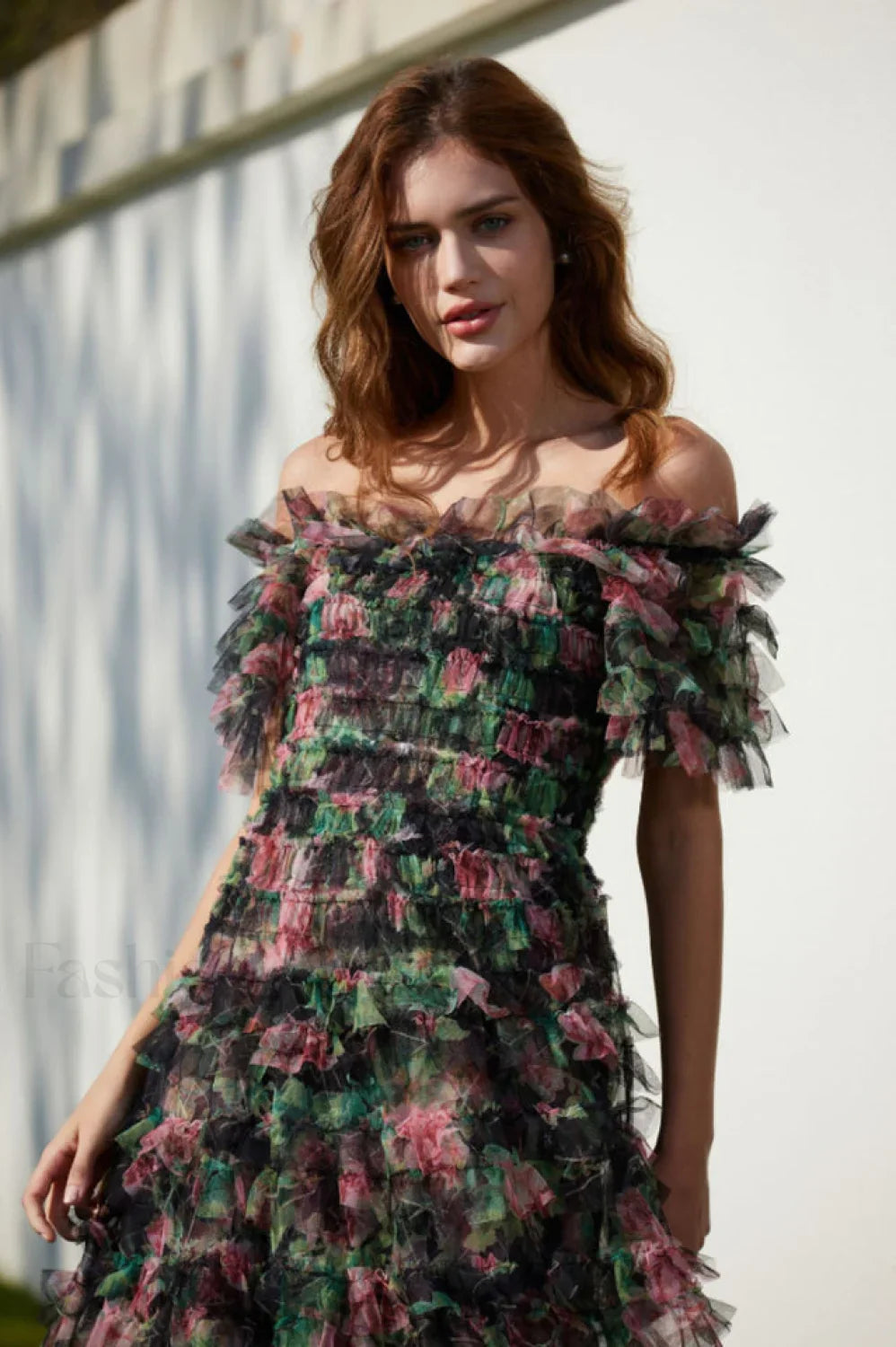 Nola Ruched Stylish Floral Maxi Dress