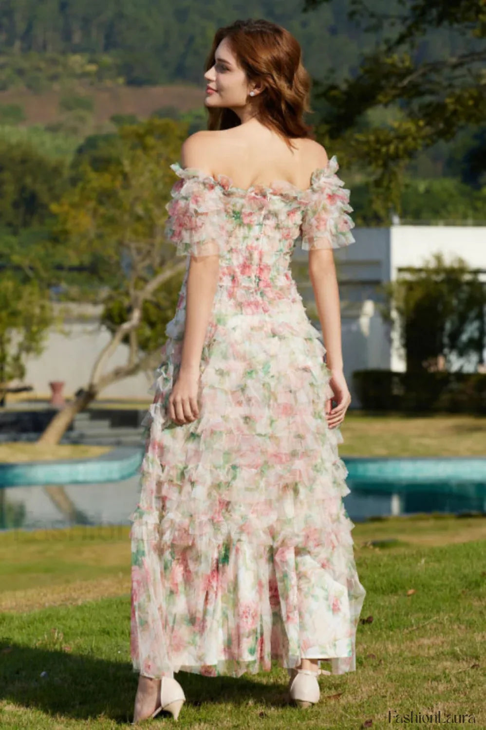 Nola Ruched Stylish Floral Maxi Dress