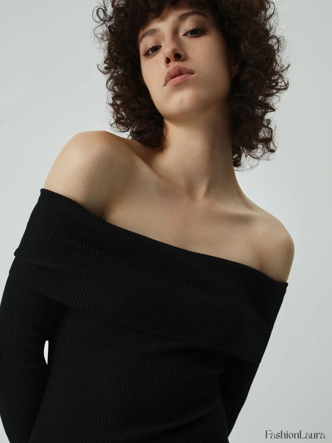 Nostalgia Off Shoulder Long Modern Sleeve Long Sweater Dress