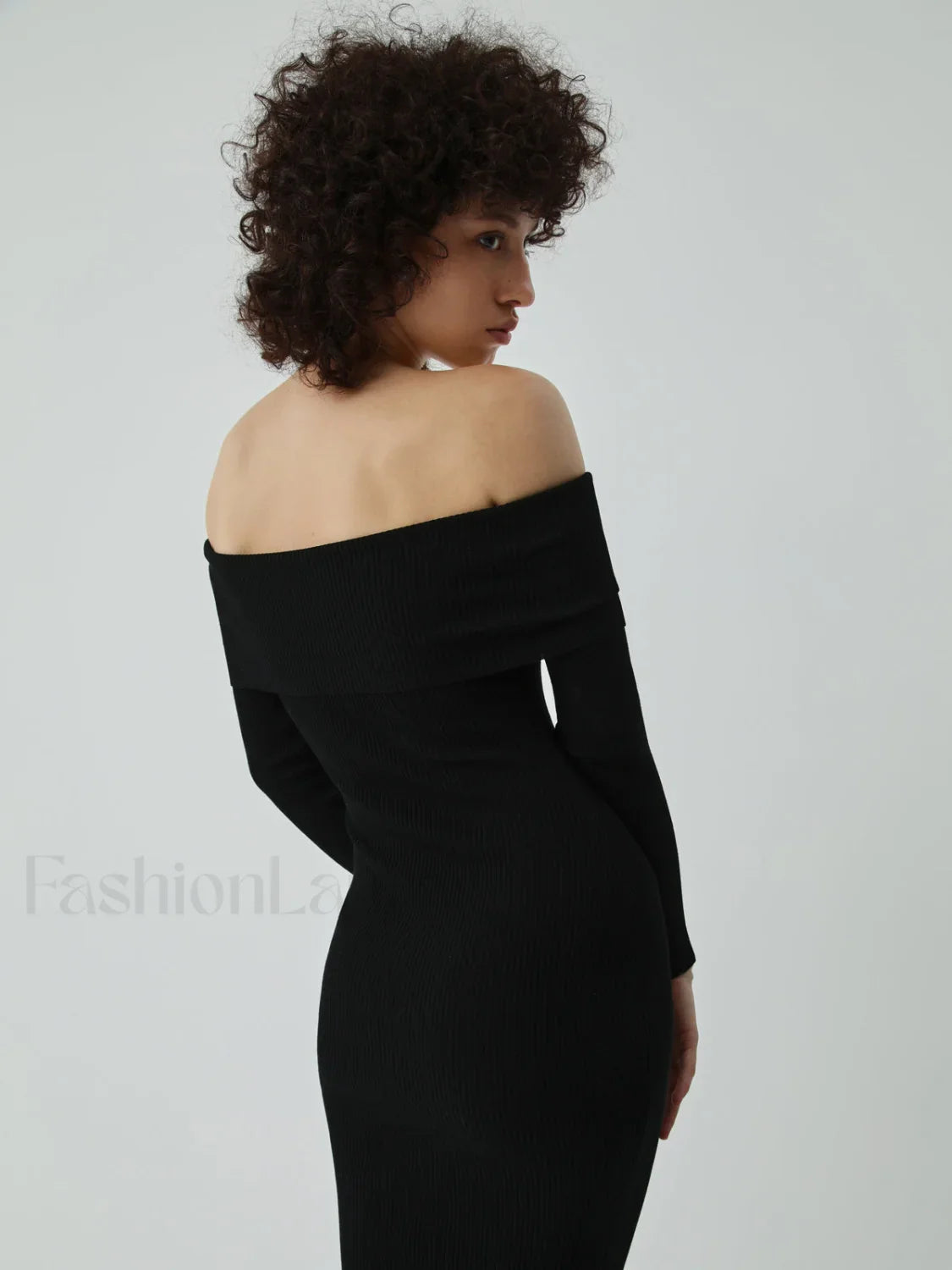 Nostalgia Off Shoulder Long Modern Sleeve Long Sweater Dress