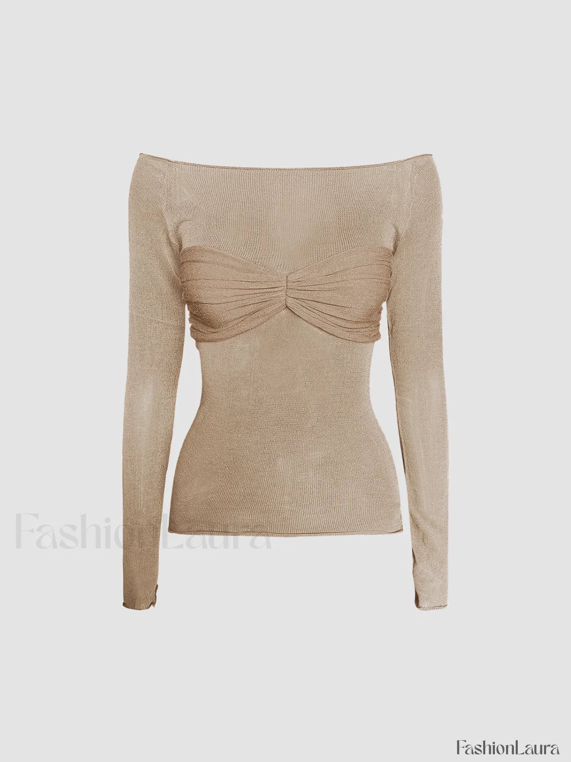 Nostalgia Off-Shoulder Mesh Trendy Long Sleeve Shirt