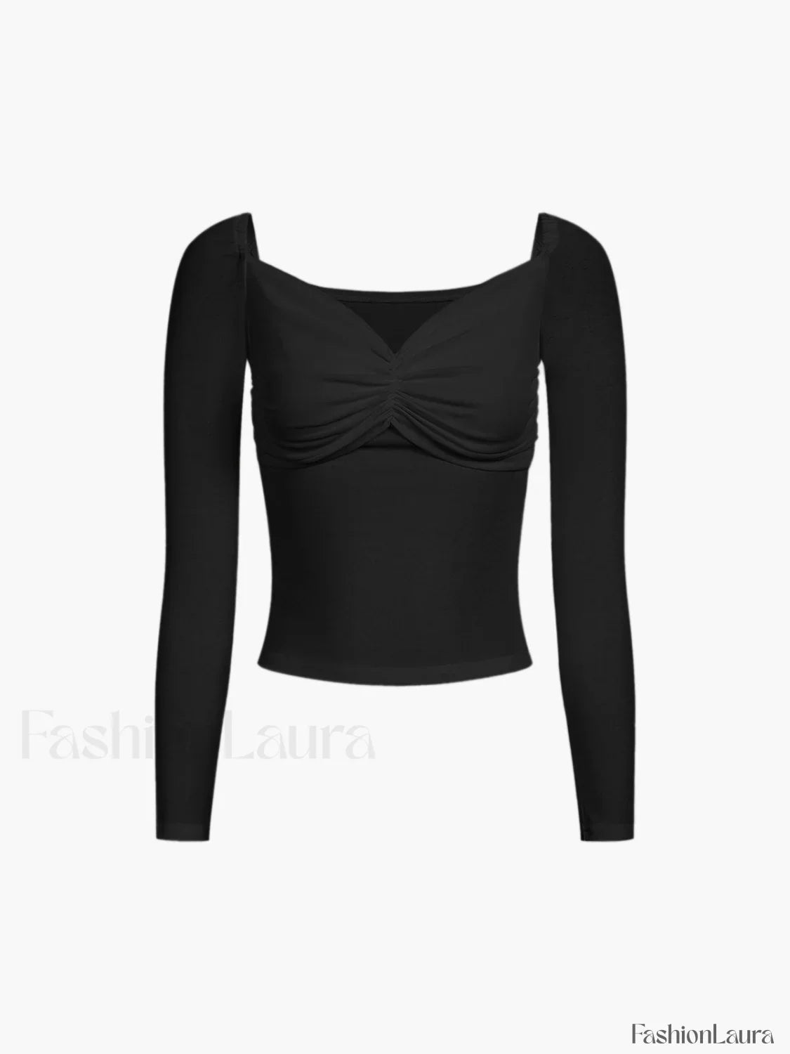 Nostalgia Ruched Graceful Long Sleeve Shirt