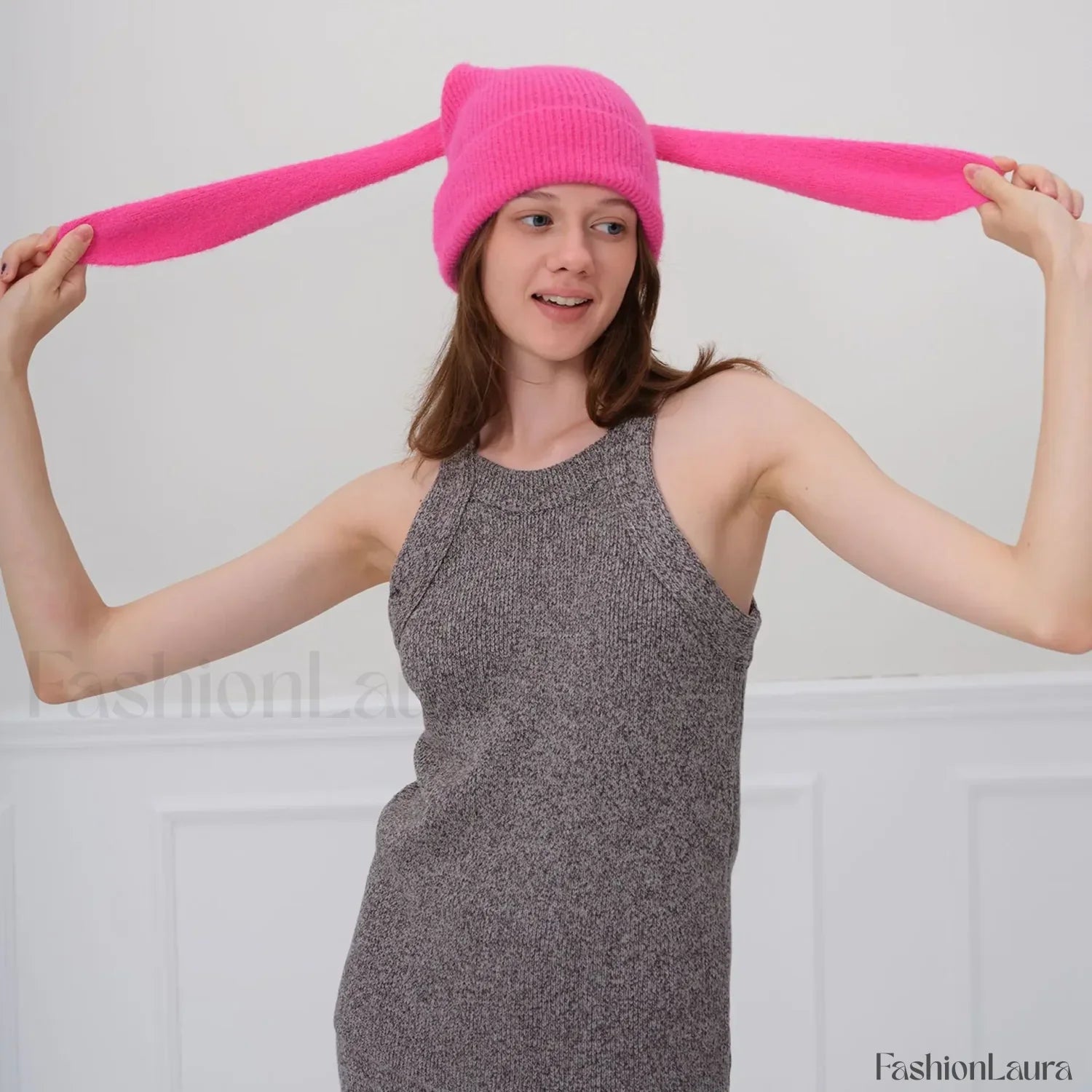 Novelty Cute Rabbit Ears Autumn Winter Skullies Beanies Hat