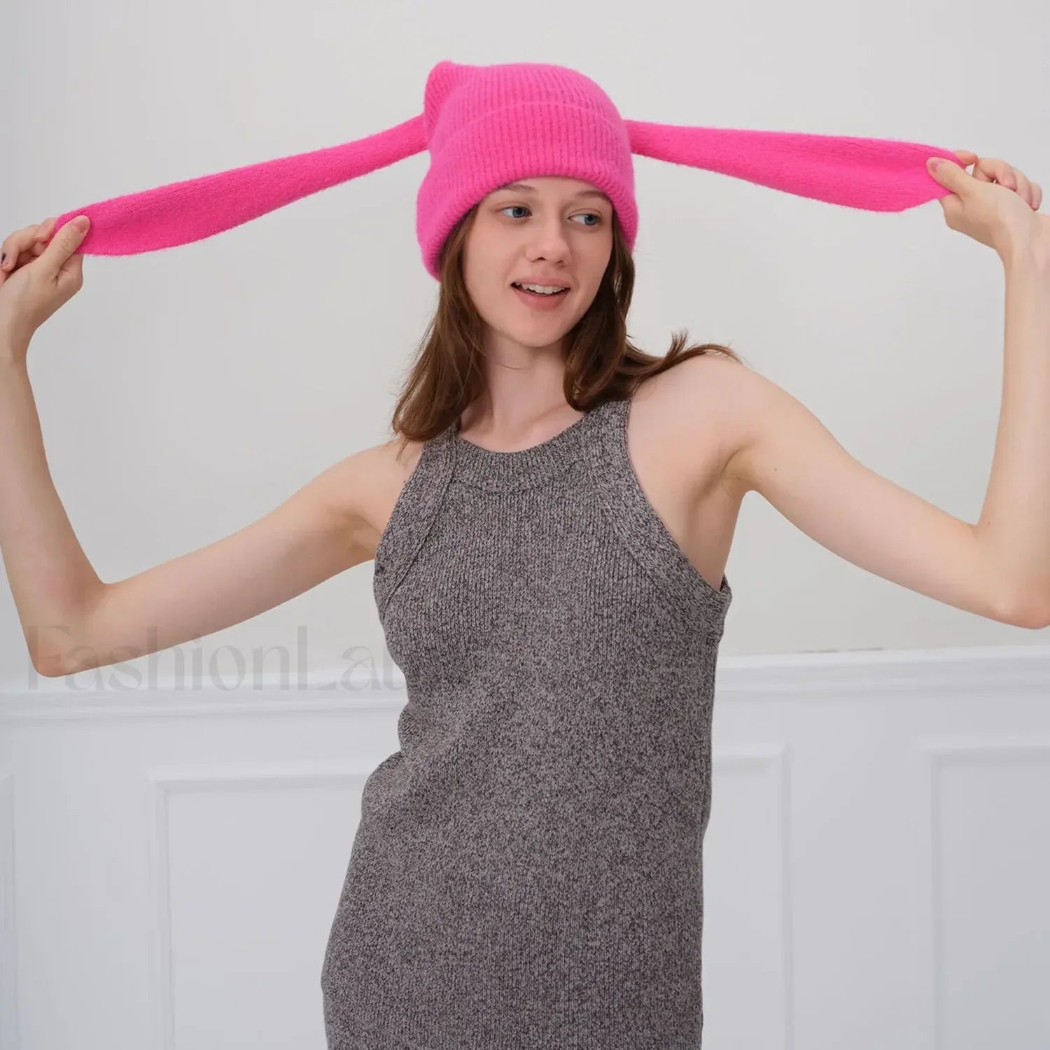 Novelty Cute Rabbit Ears Autumn Winter Skullies Beanies Hat