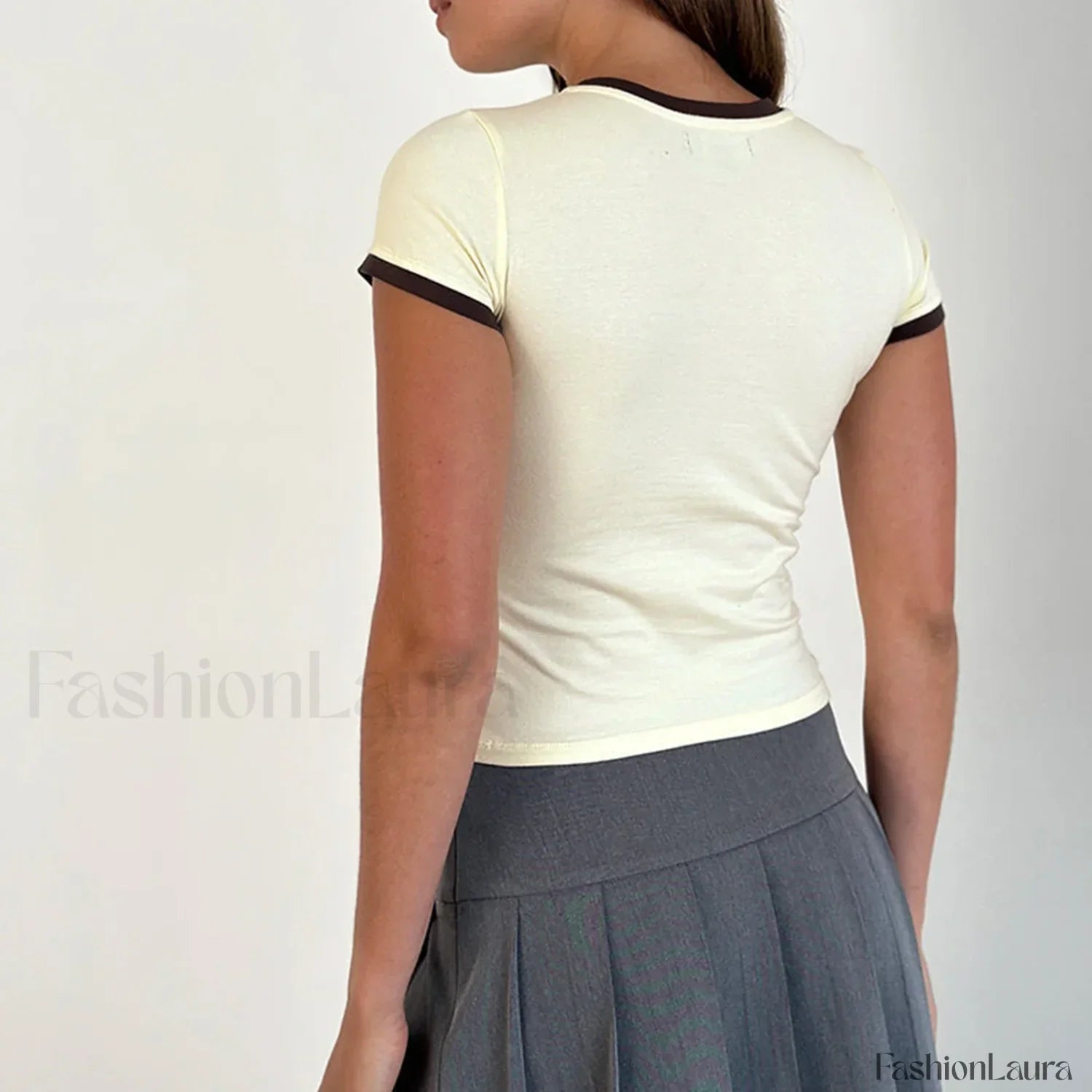 Number Print Slim Crop Top T-Shirt