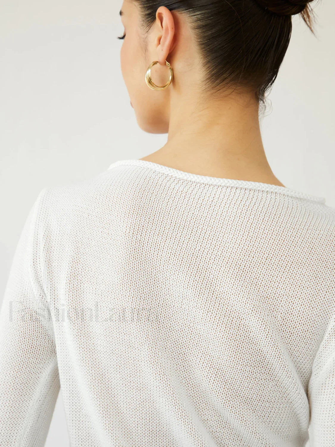 Oblique Buttoned Cover Trendy Up Knit Top