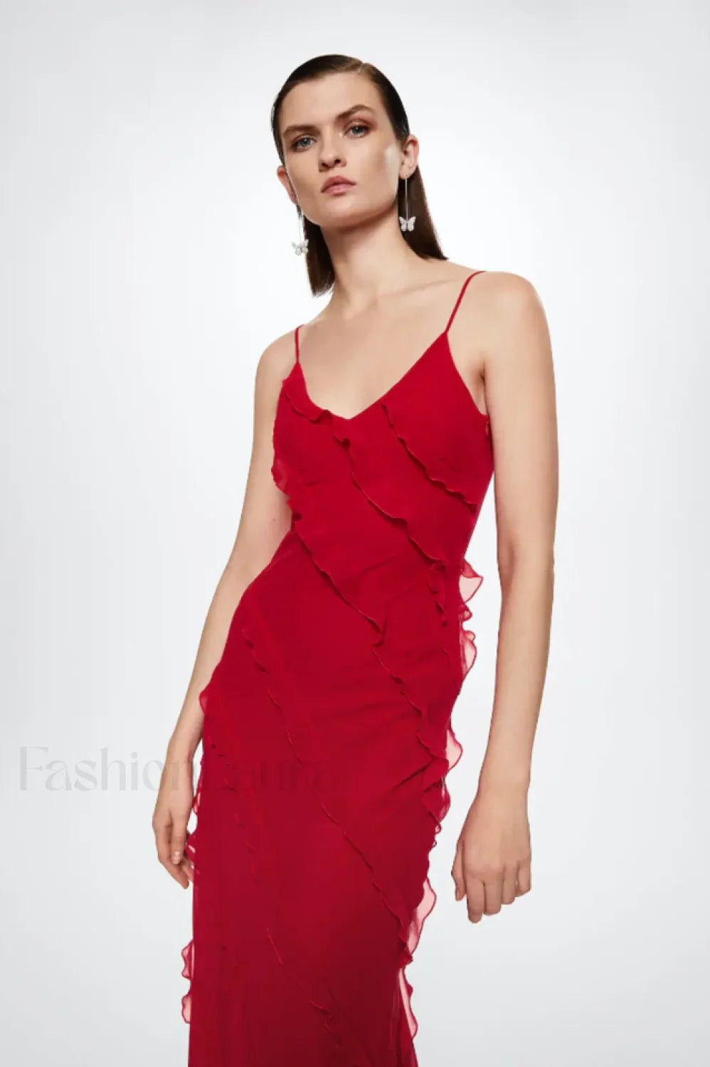 Ocean Waves Tiered Charming Ruffle Maxi Dress