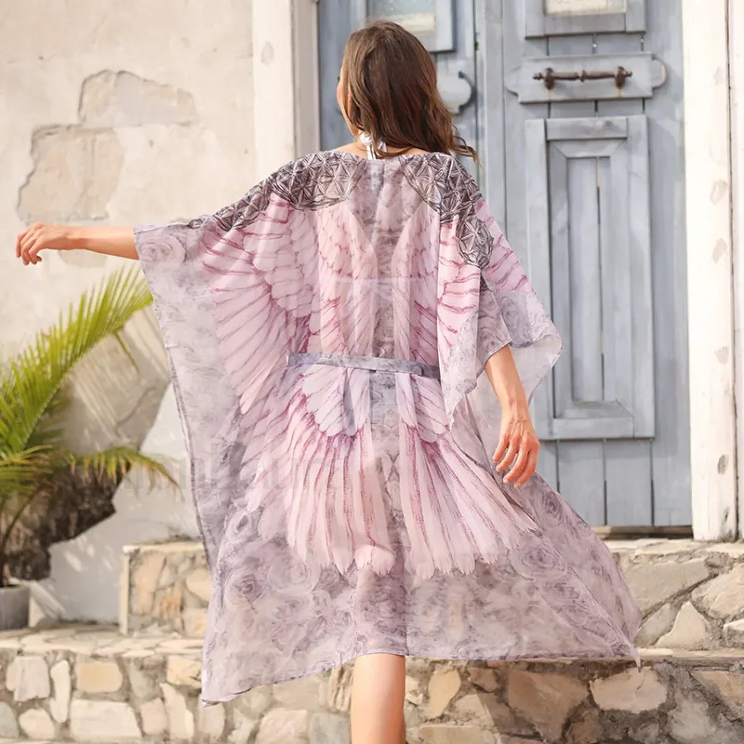 Ocean Wings Chiffon Kimono Cover Up
