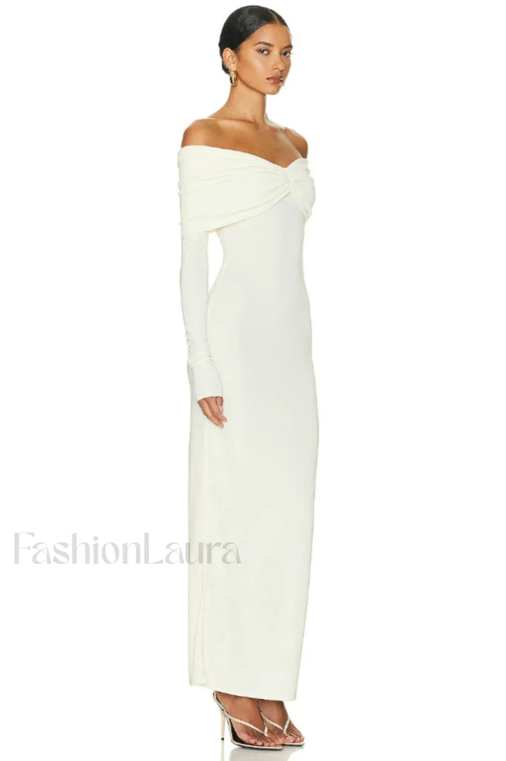 Off Shoulder Bodycon Charming Bardot Midi Dress