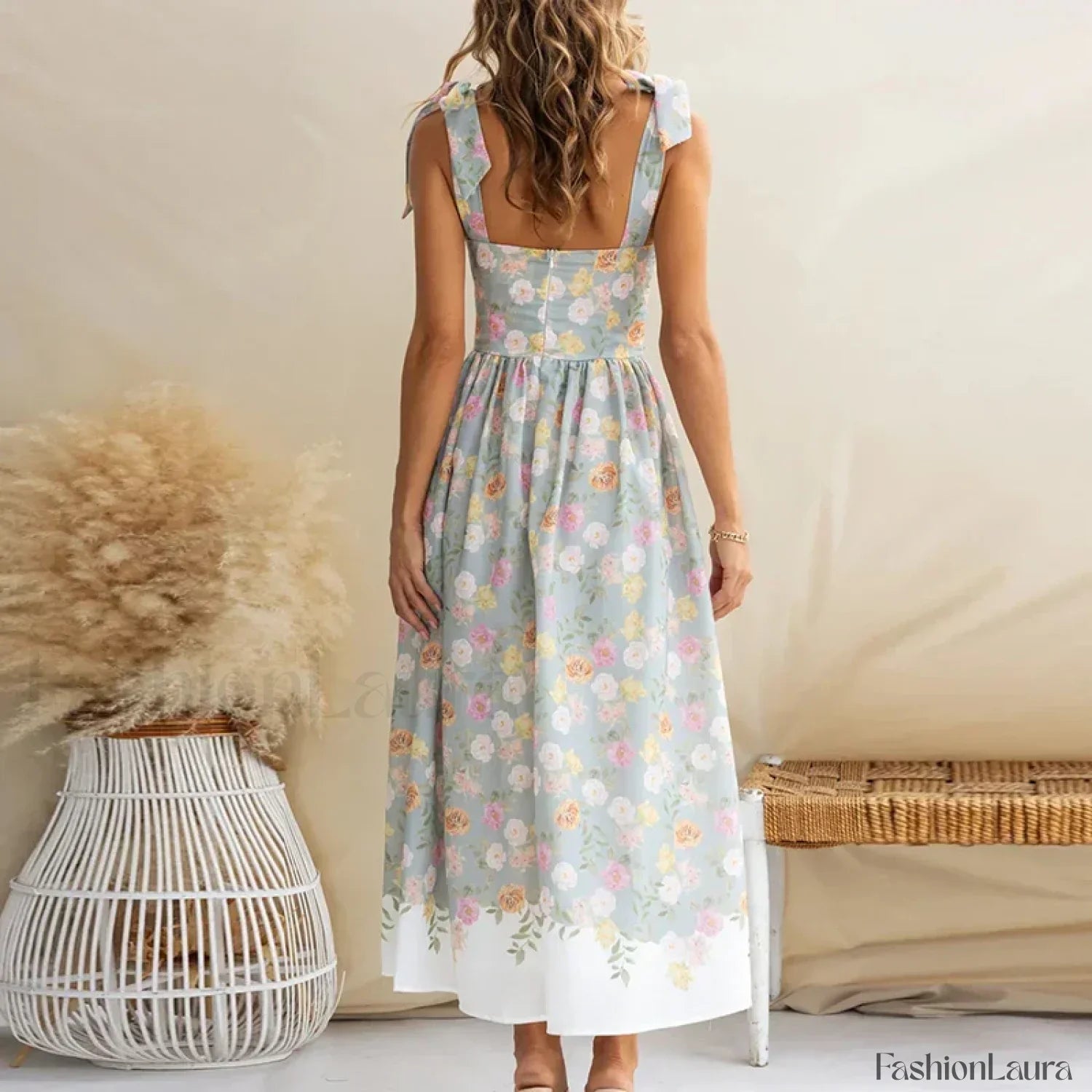 Off-Shoulder Pleated Floral Dress
