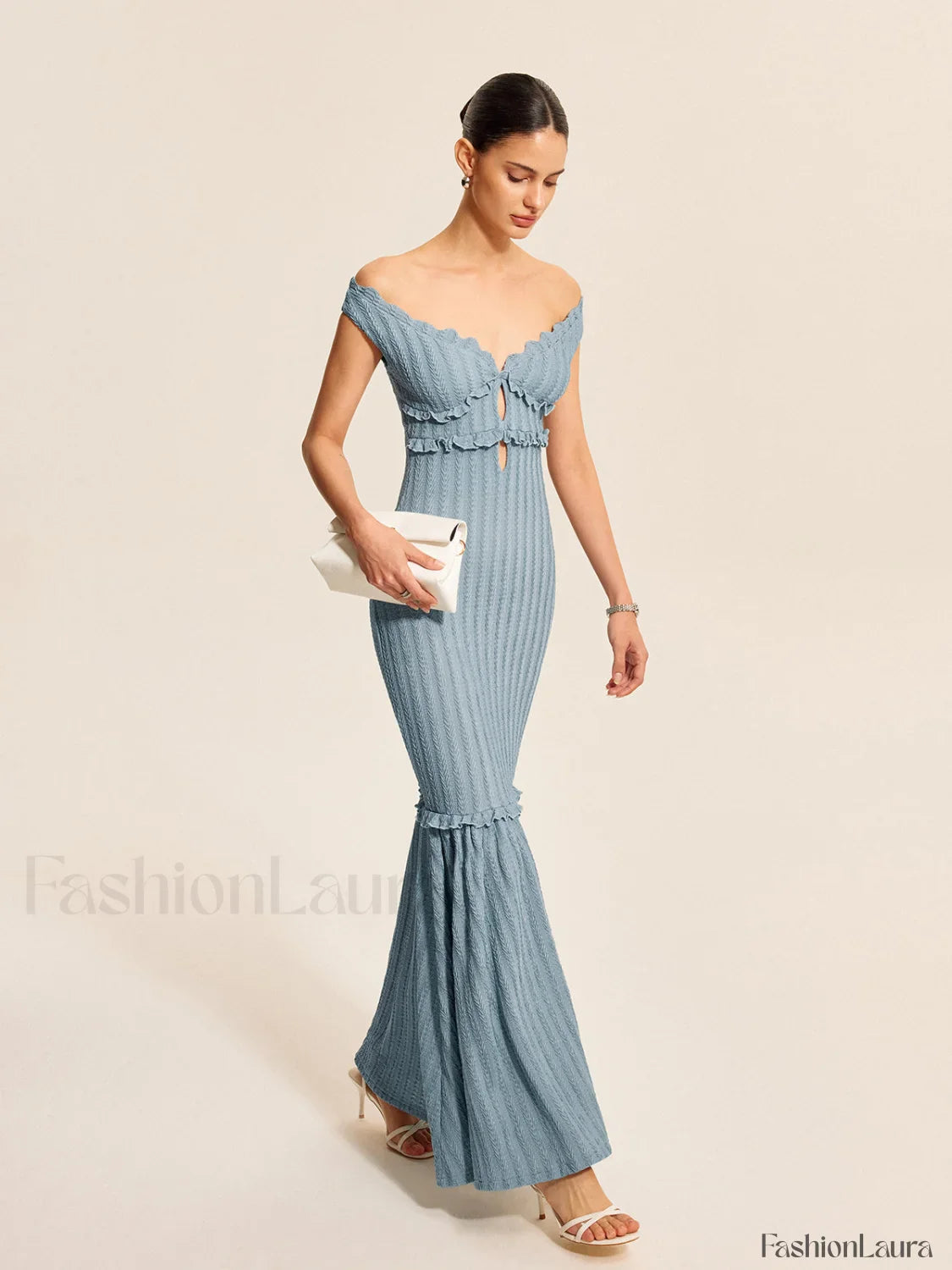 Off-Shoulder Ruffle Detail Dress