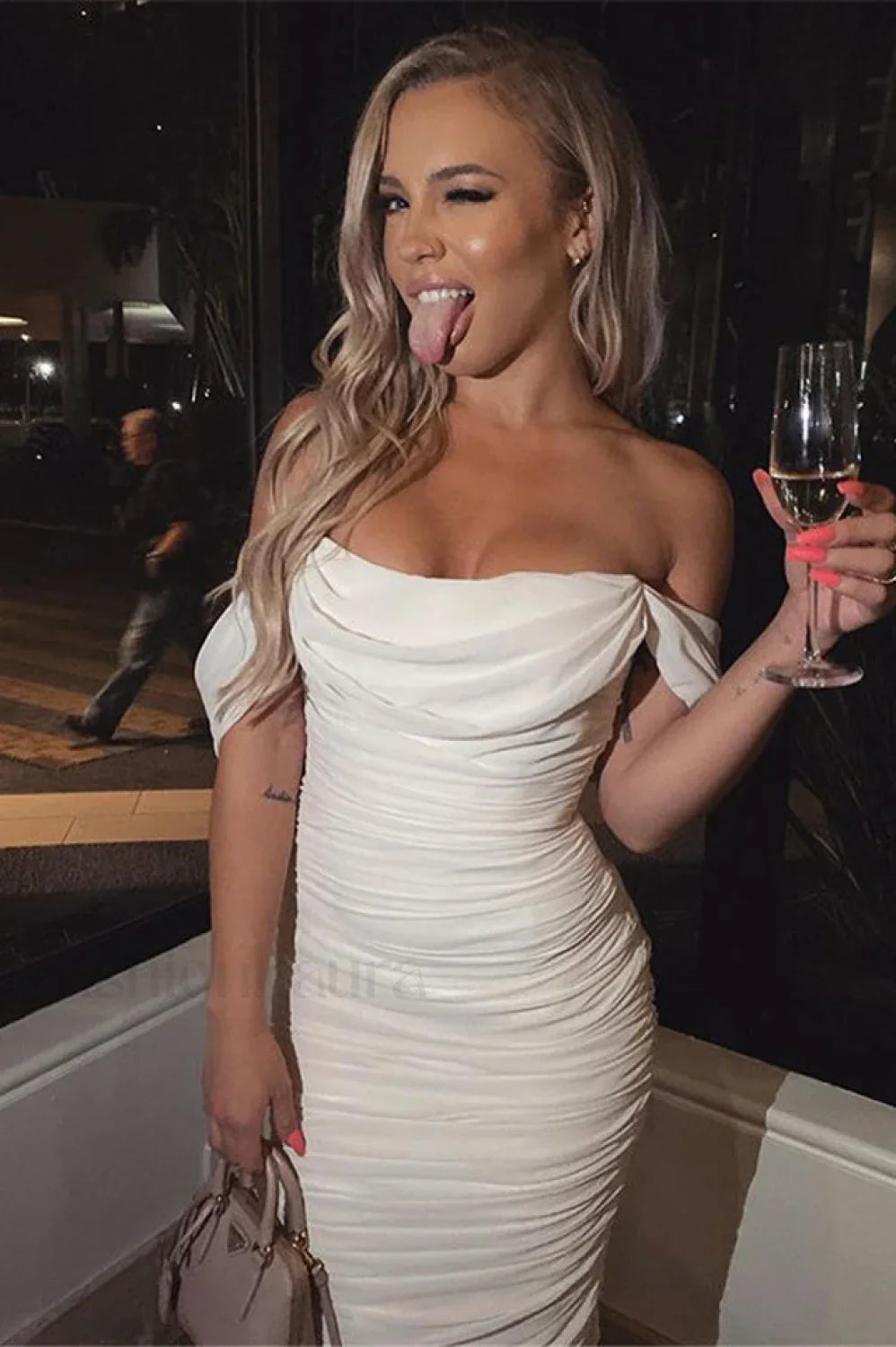 Off Shoulder Stylish Bodycon Dress