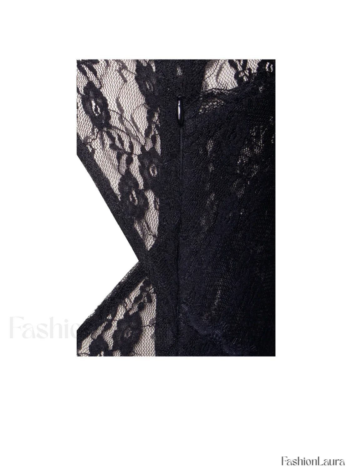 Omaira Black Lace Charming Long Sleeve Ruffle Dress