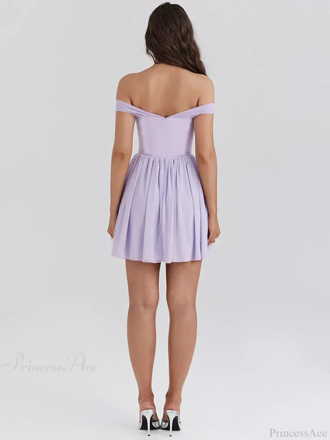 One-Shoulder Mesh Pleated Mini Dress - View 5