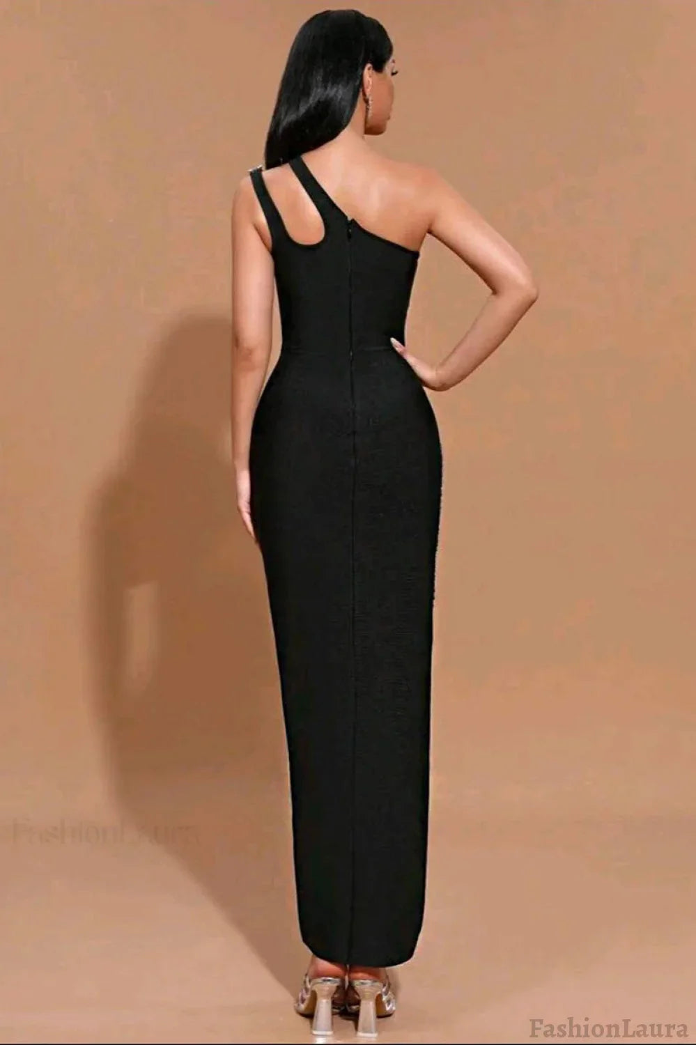 One Shoulder Rhinestone Bandage Party Dress