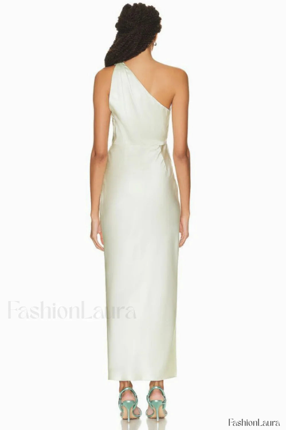 One Shoulder Sleeveless Charming Side Slit Dress