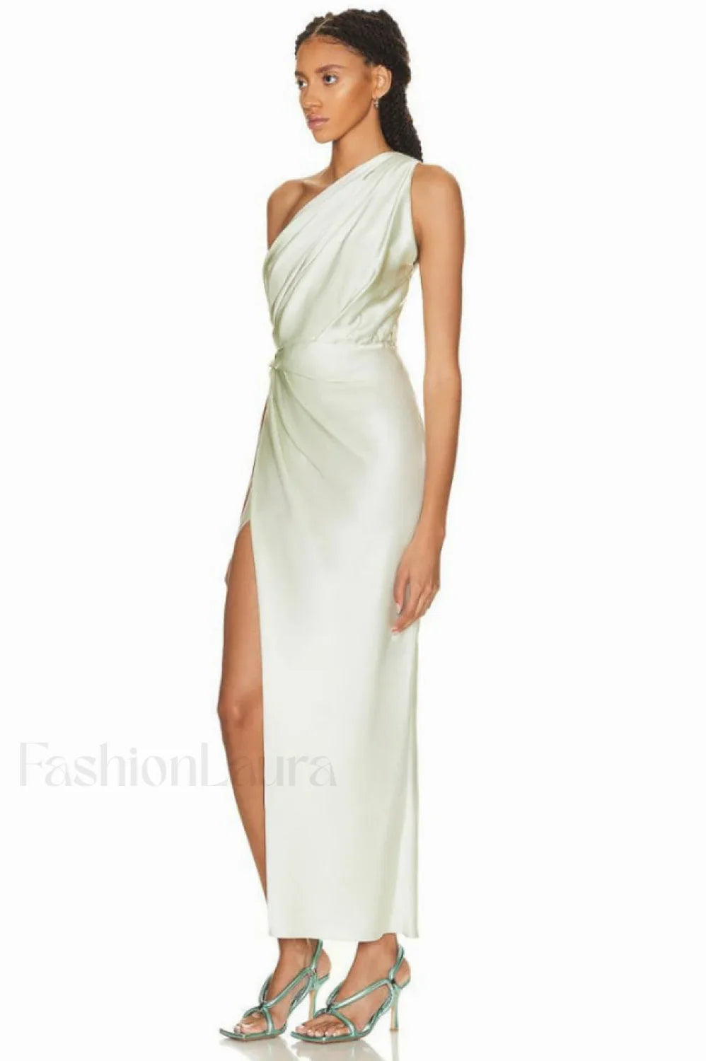 One Shoulder Sleeveless Charming Side Slit Dress