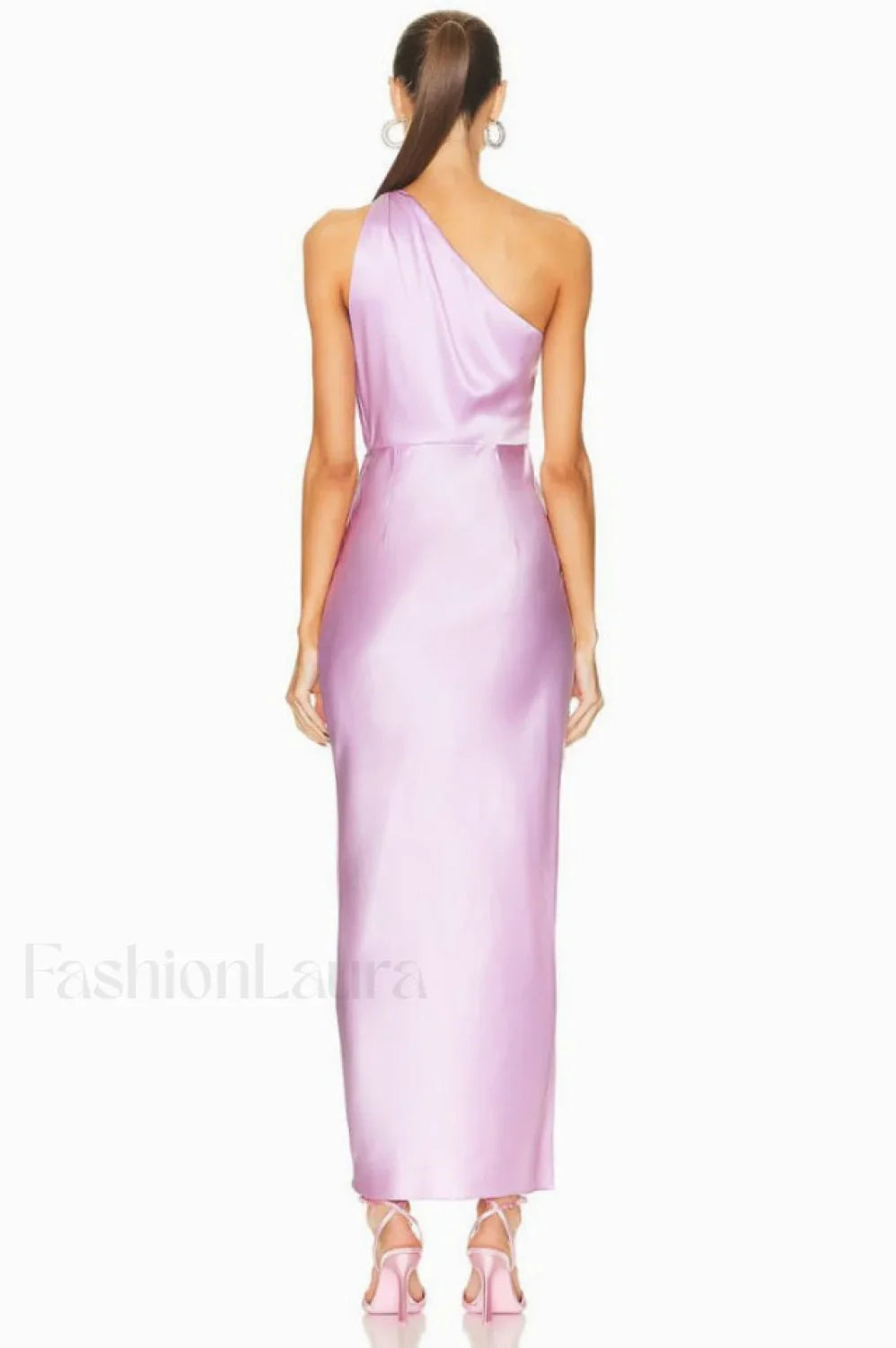 One Shoulder Sleeveless Charming Side Slit Dress