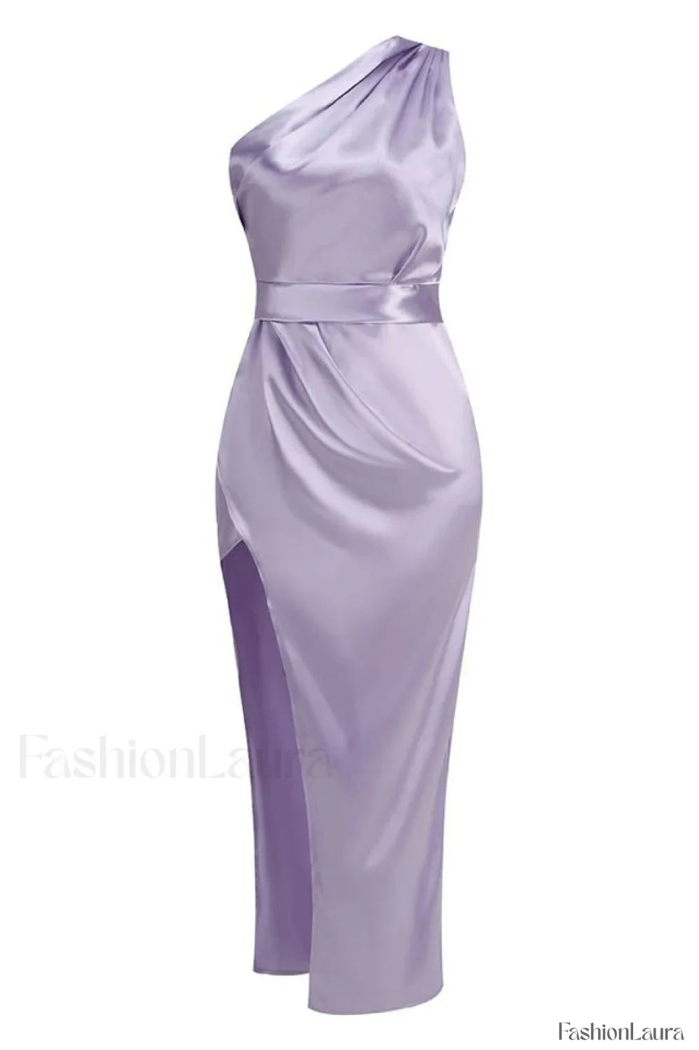 One Shoulder Sleeveless Charming Side Slit Dress