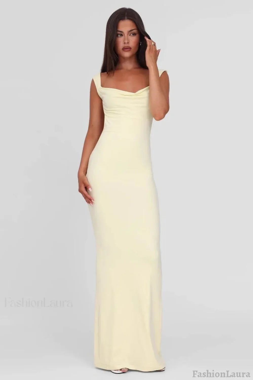 Open Back Bow Cocktail Dress S / Beige