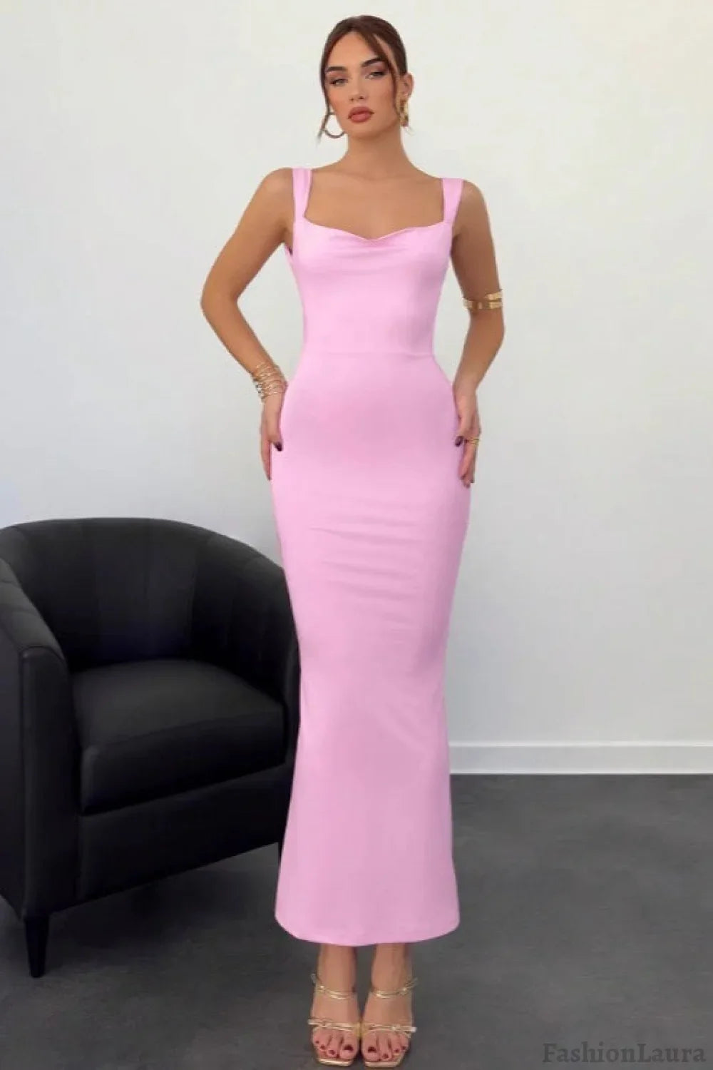 Open Back Bow Cocktail Dress S / Pink