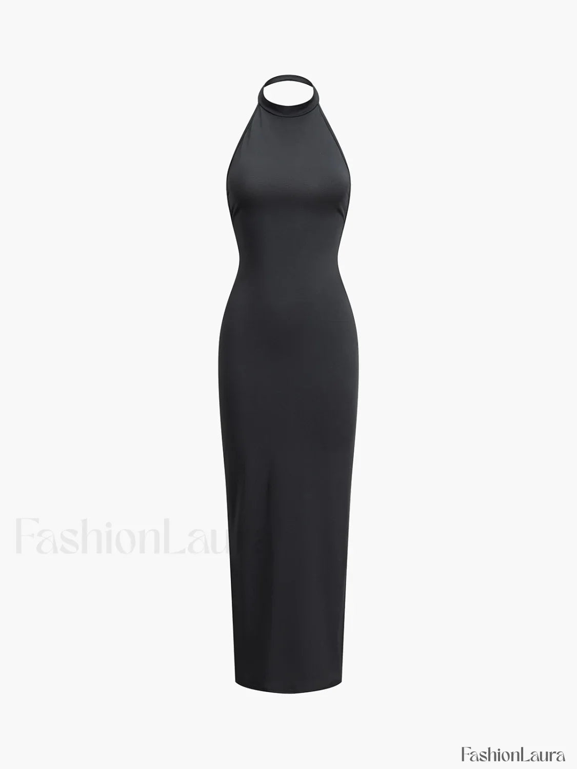 Open Back Halter Trendy Bodycon Long Dress