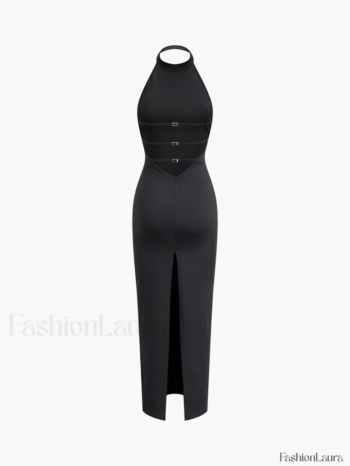 Open Back Halter Trendy Bodycon Long Dress