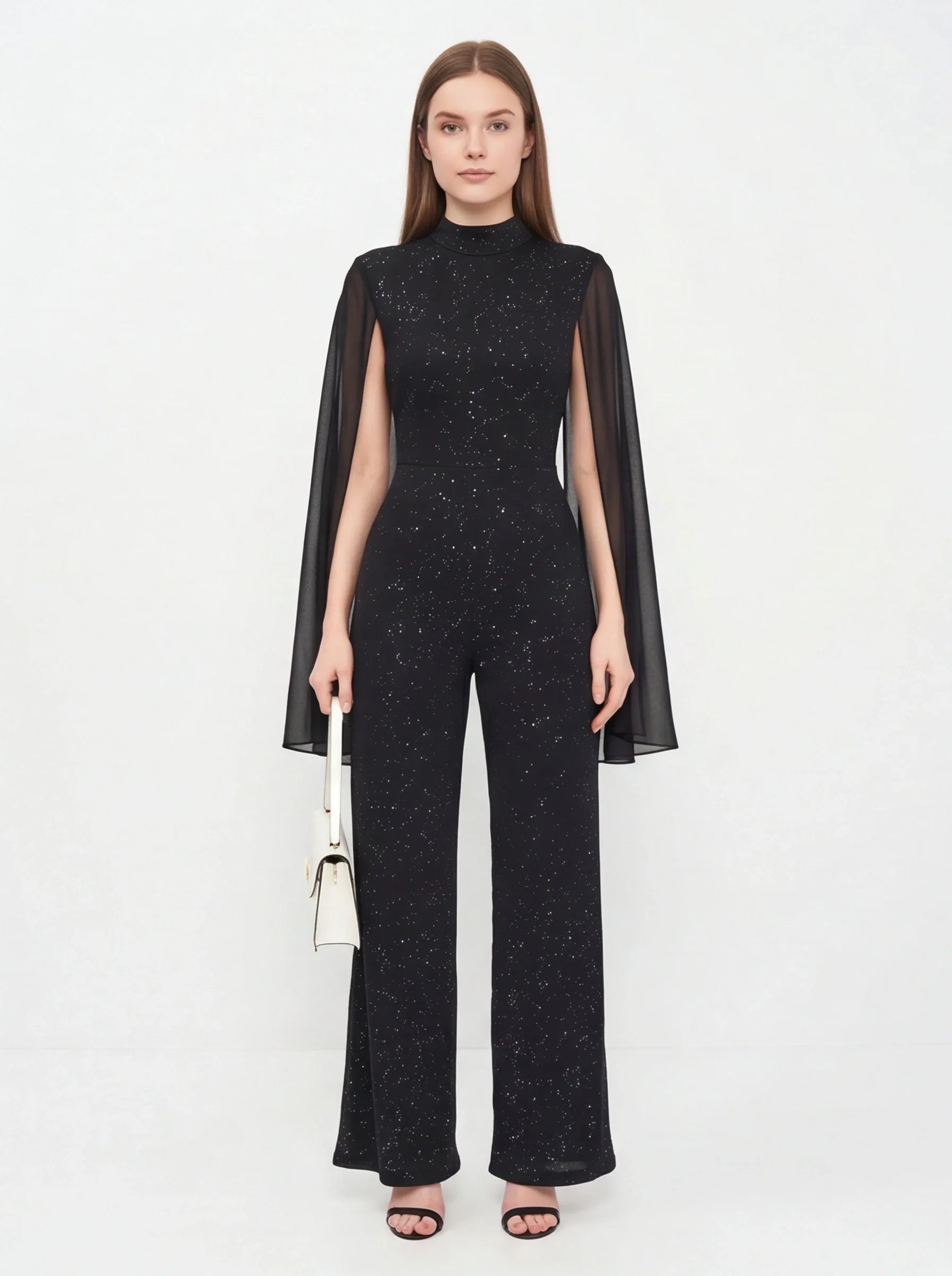 Elegant Glitter Chiffon Jumpsuit for Women | Stylish & Versatile