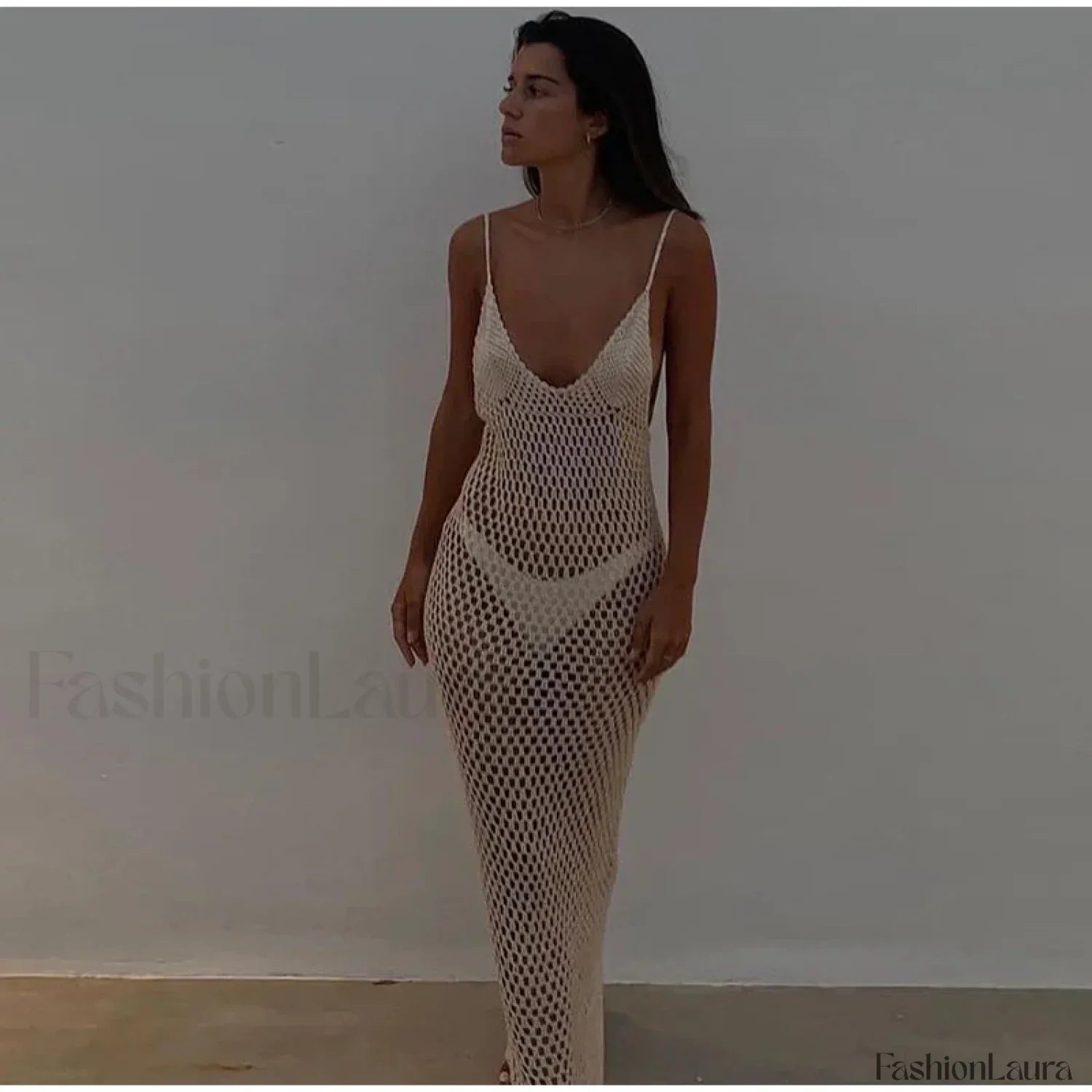 Orange Halter Square Neck Cut Out Wrap Style Cover Up