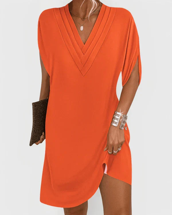 V-Neck Batwing Sleeve Shift Mini Dress Summer 10