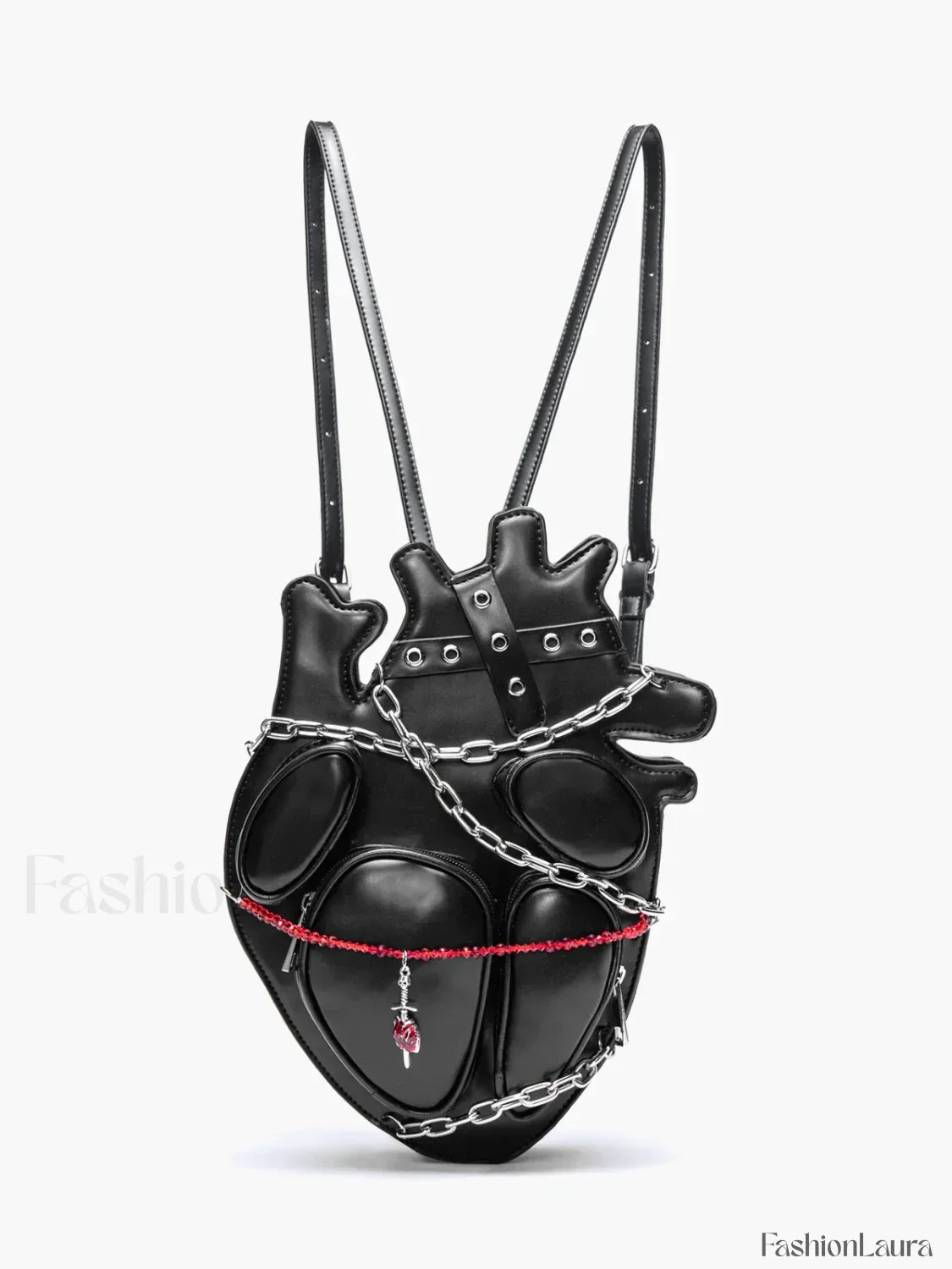 Original Metal Binding Shoulder Dark Sexy Style Heart Punk Chain Gothic Bag