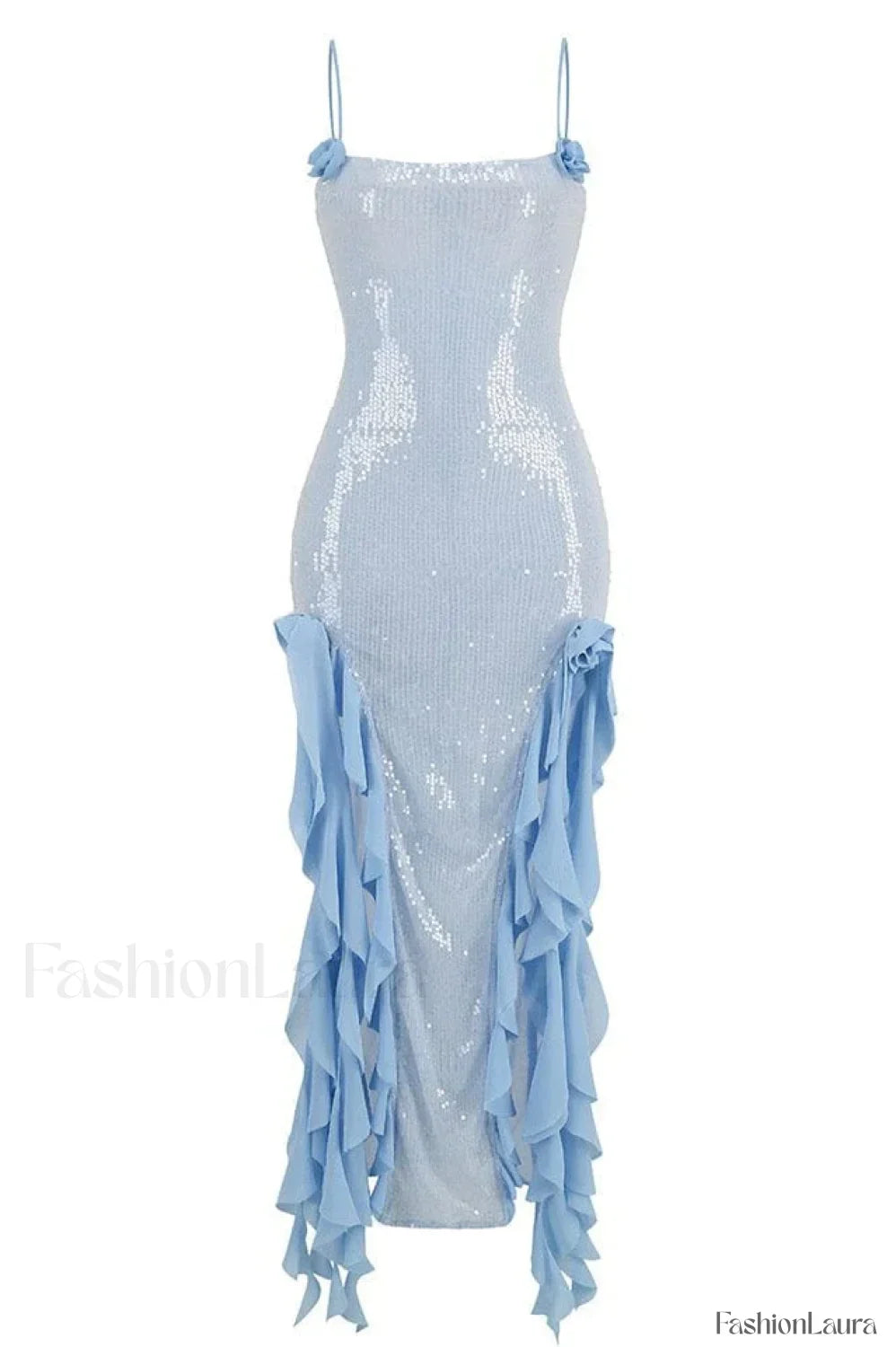 Othniel Sequin Stylish Embellished Ruffle Dress