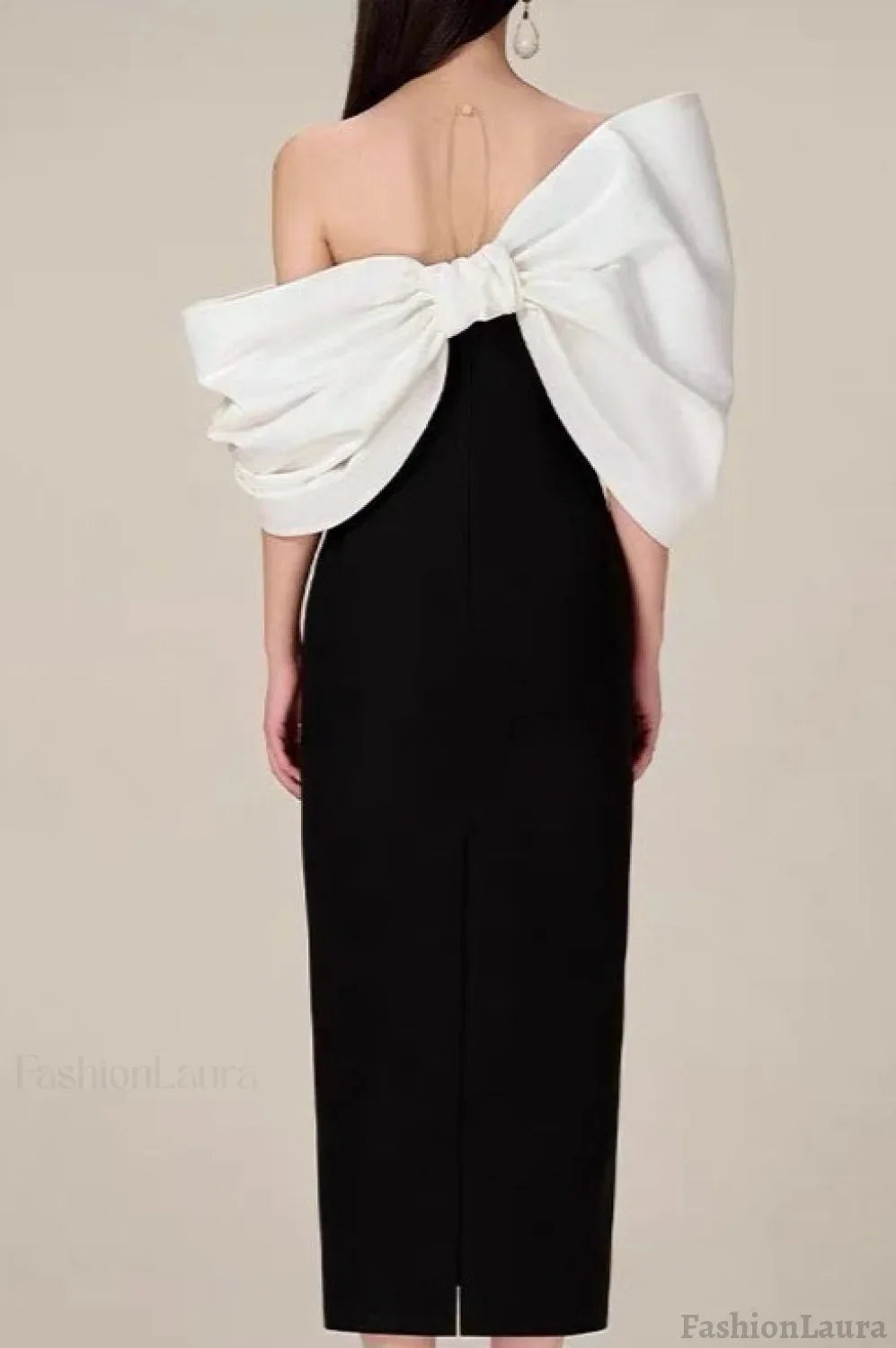 Oversized Bow High Waist Formal Dress