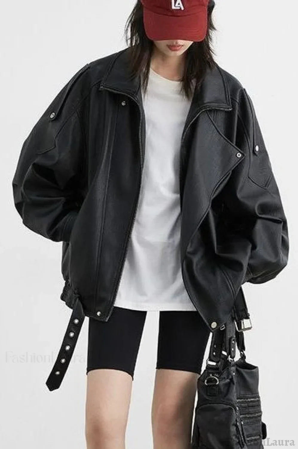 Oversized Moto Leather Jacket