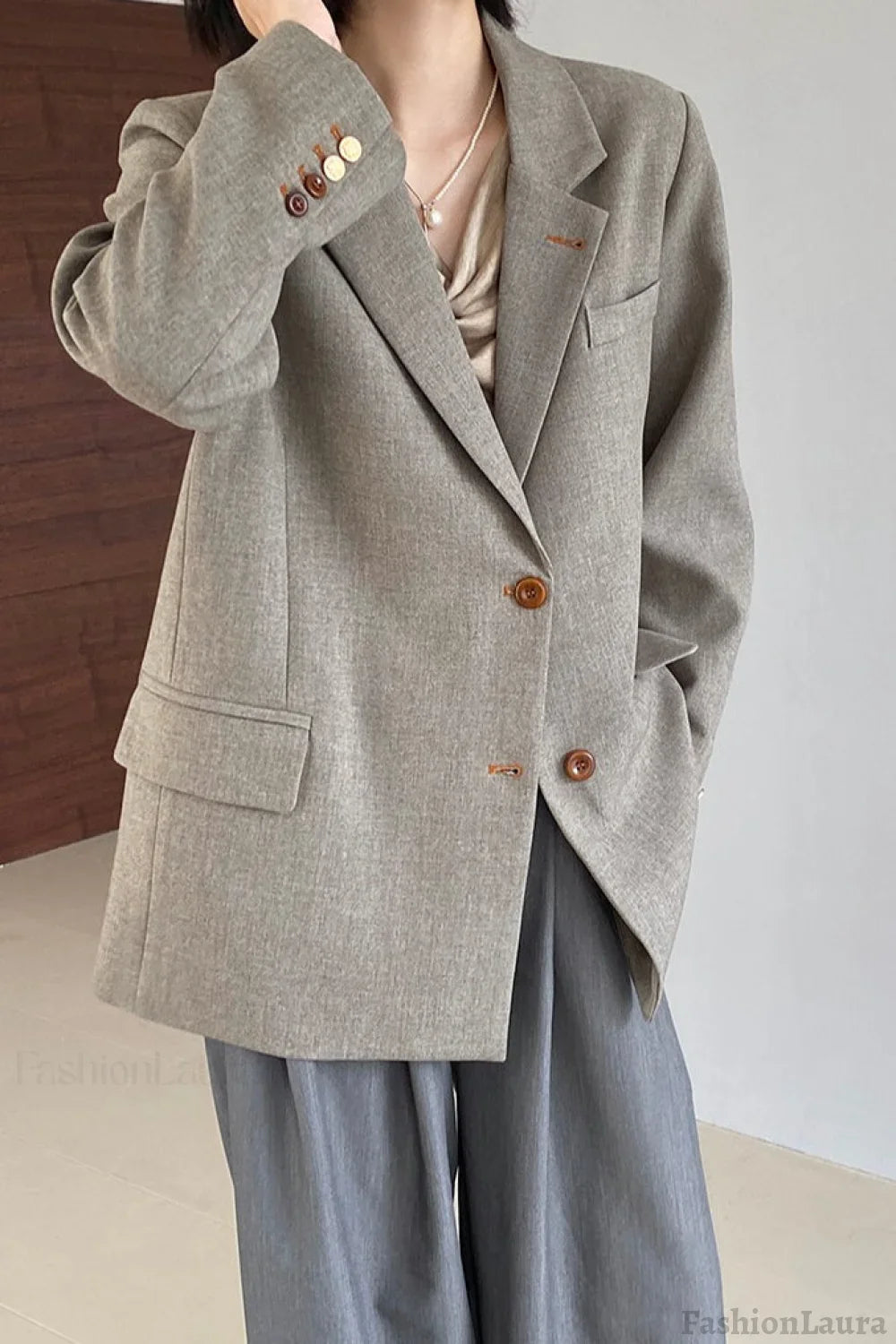 Oversized Speckled Lapel Blazer