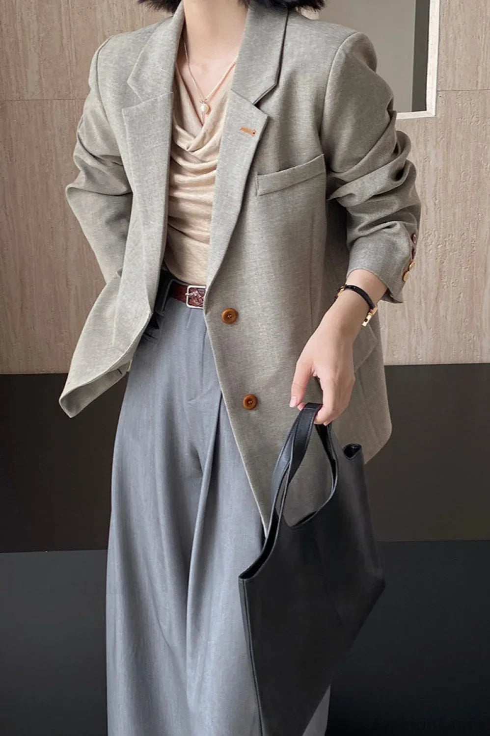 Oversized Speckled Lapel Blazer