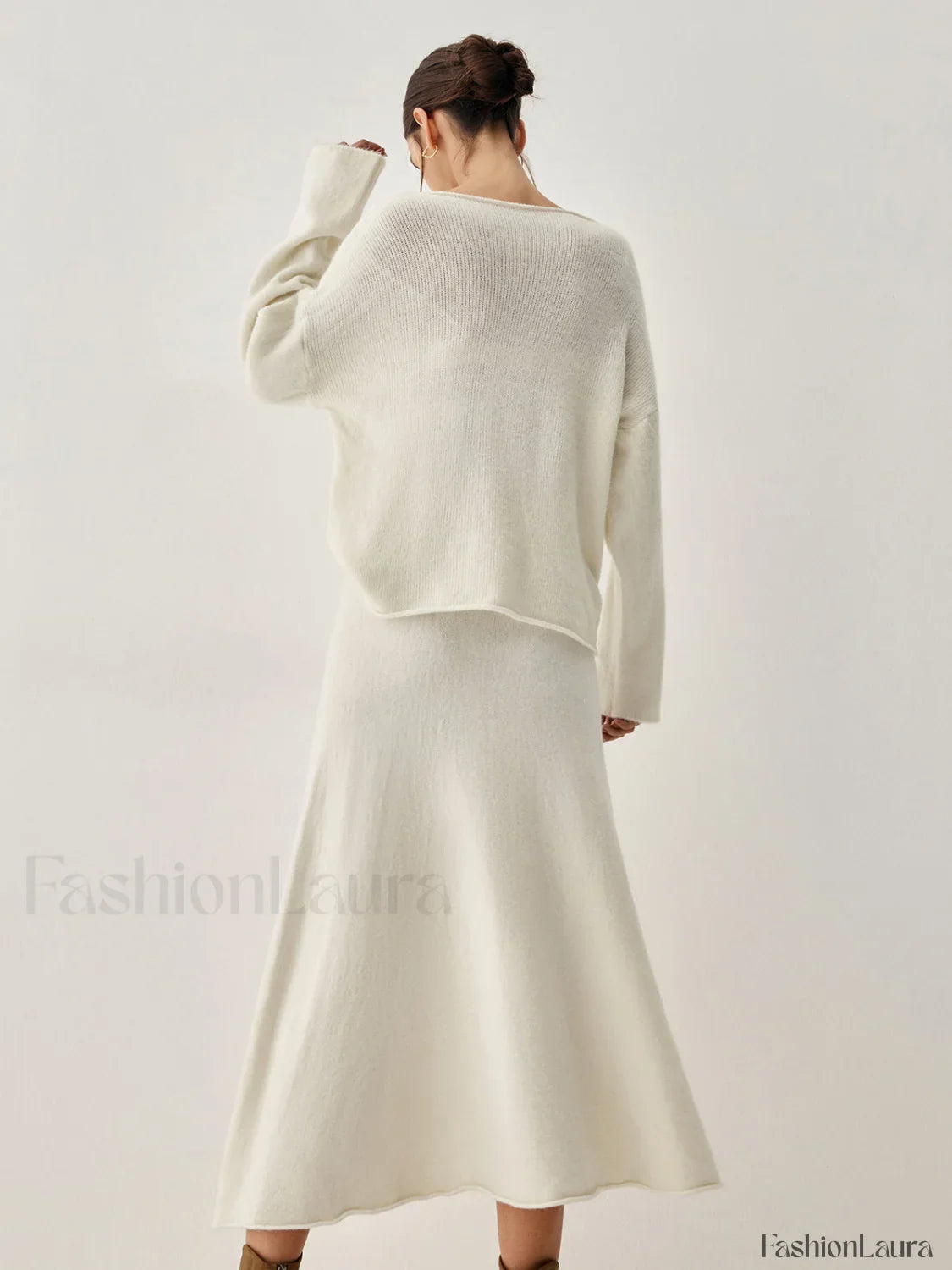 Oversized Sweater Two Trendy Piece Skirt Set