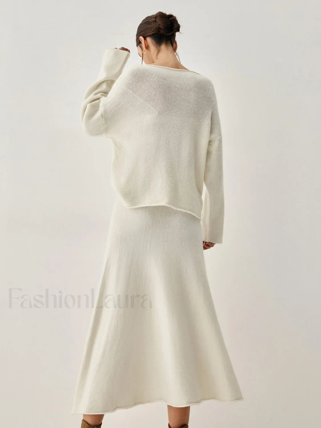 Oversized Sweater Two Trendy Piece Skirt Set