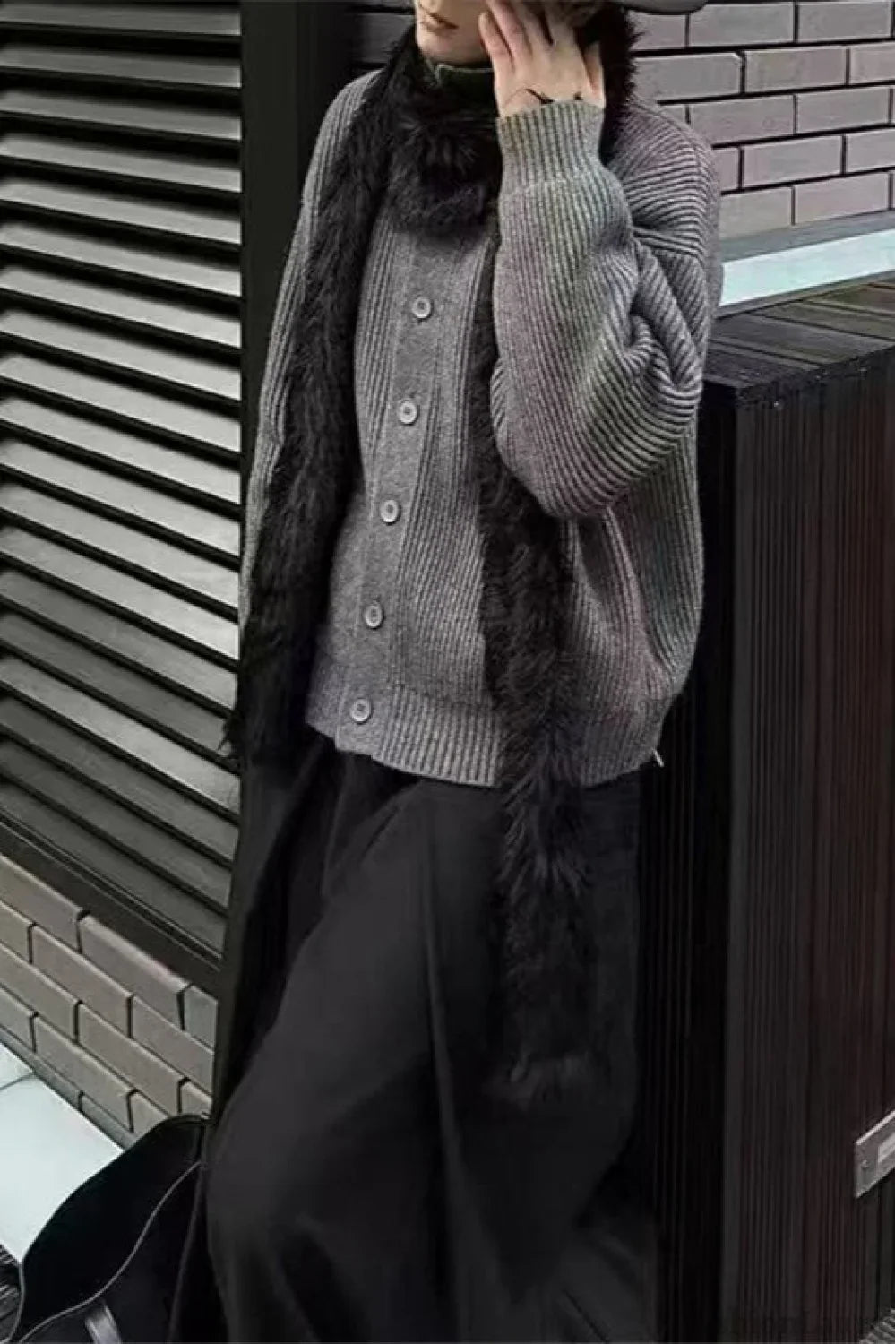 Oversized Turtleneck Cardigan