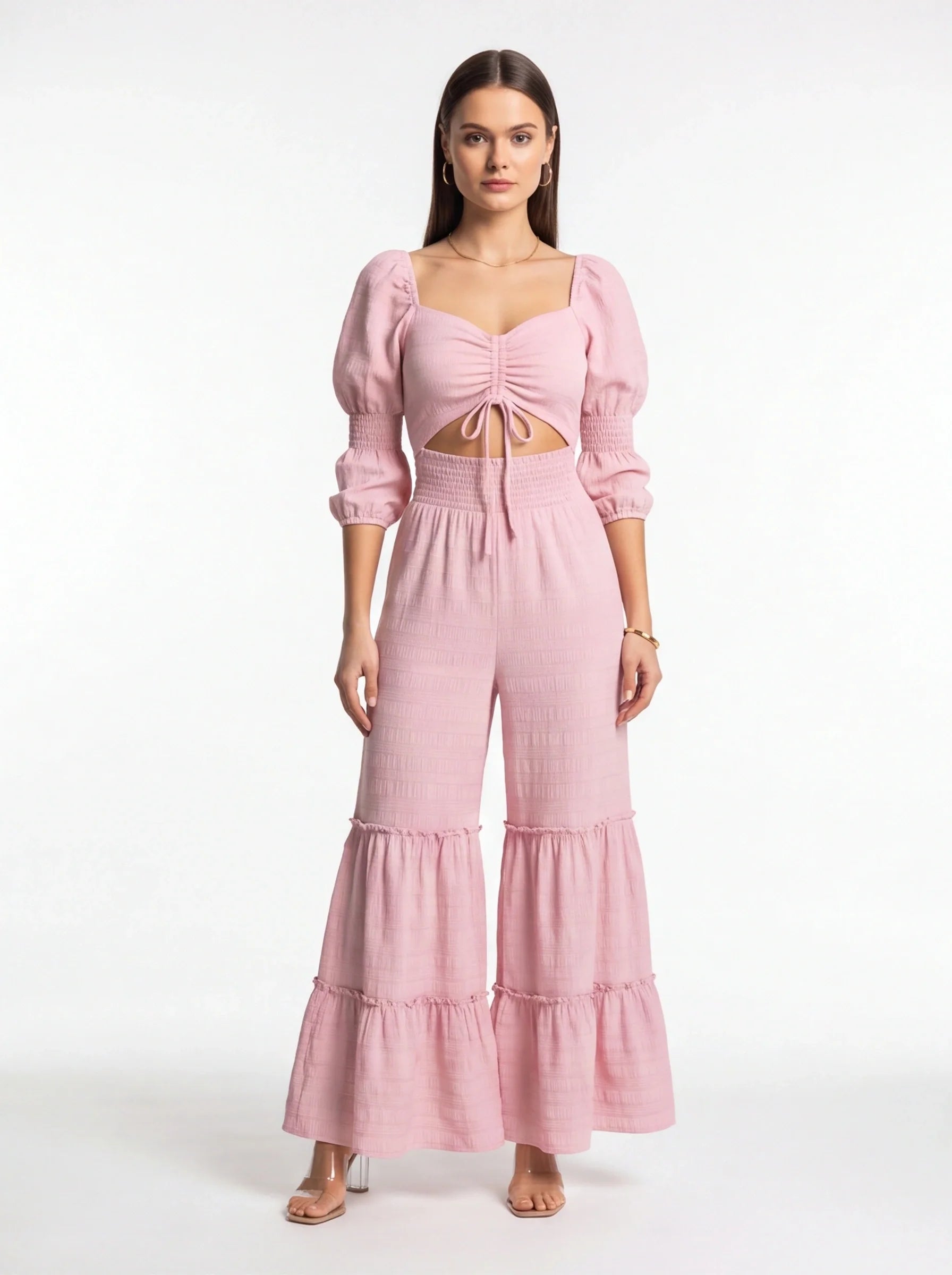 Elegant Wide-Leg Jumpsuit for Women with Pockets & Adjustable Straps