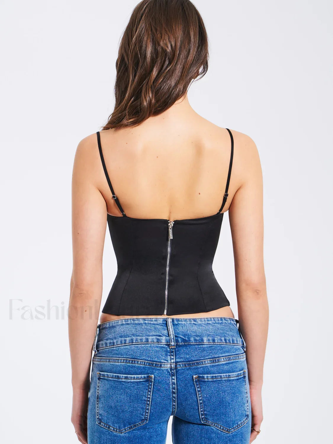 Padma Black Satin Charming Lace Bustier Corset Top L / US 10 12 Tops