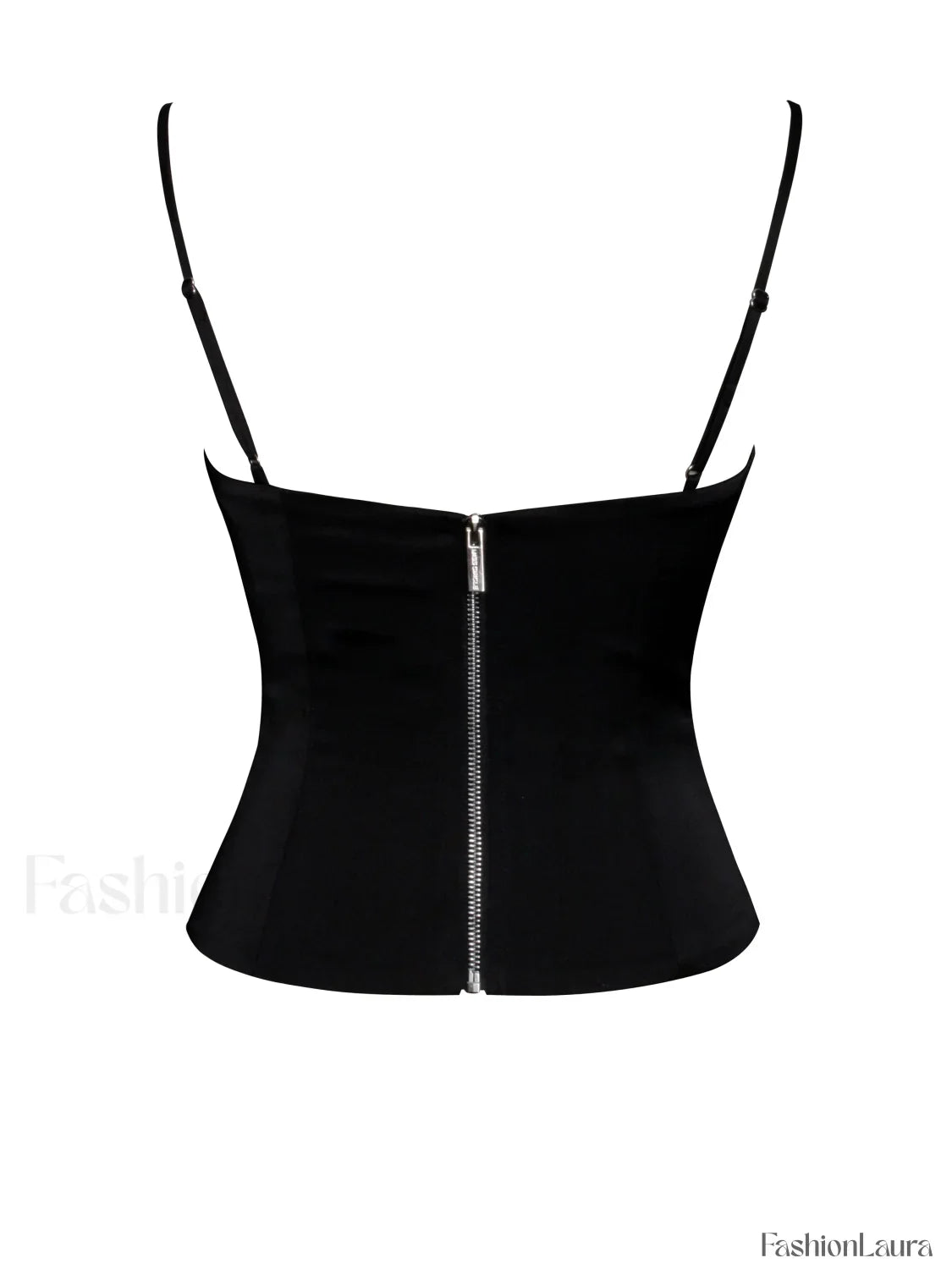 Padma Black Satin Charming Lace Bustier Corset Top