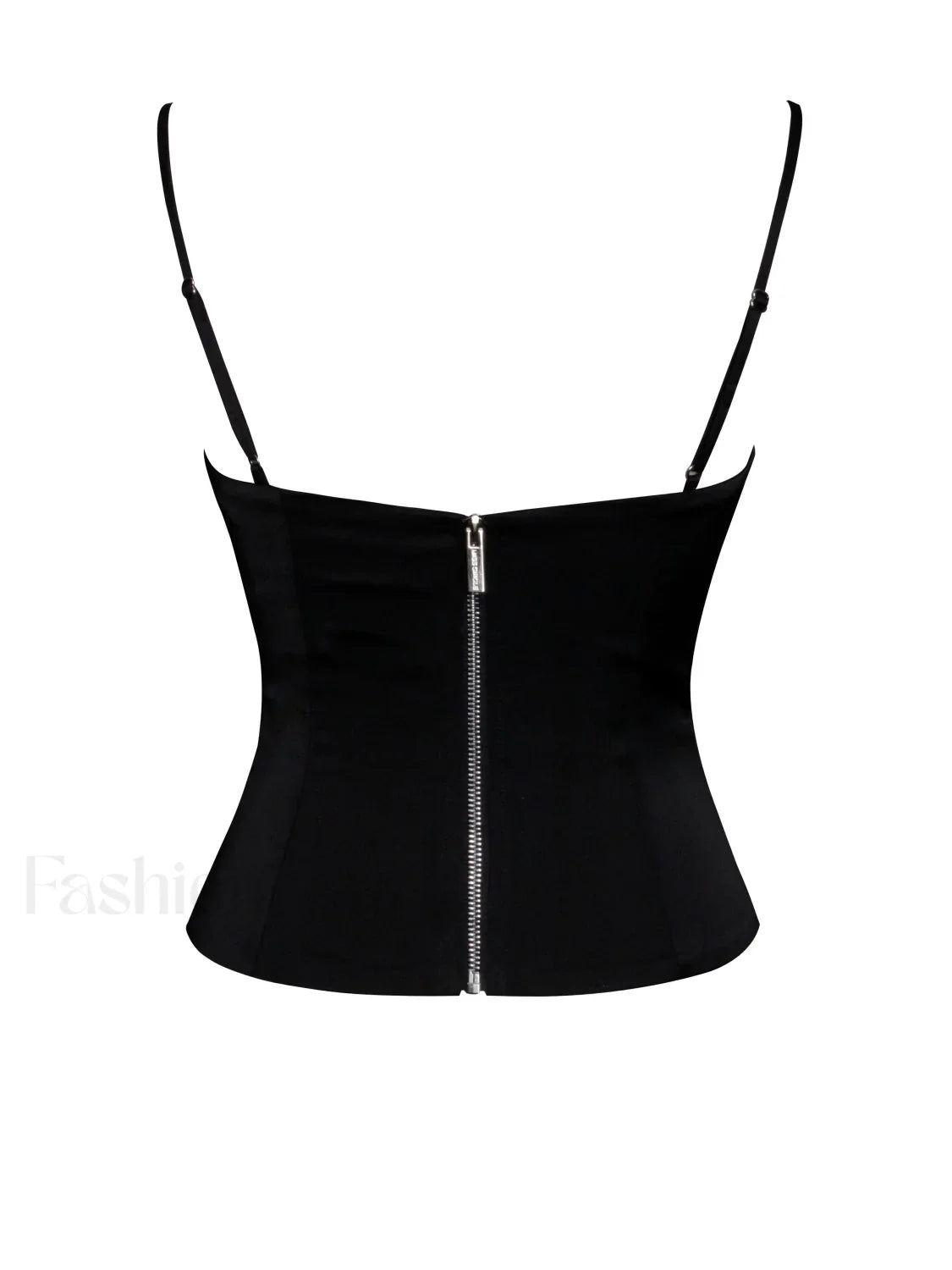 Padma Black Satin Charming Lace Bustier Corset Top