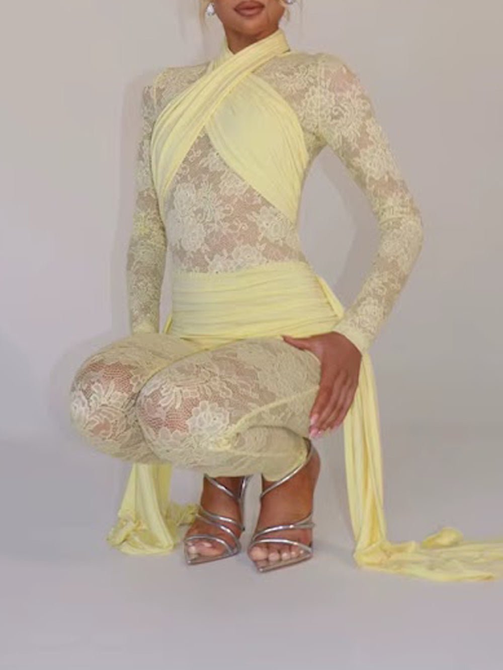 Paloma Lace Mesh Pants Set