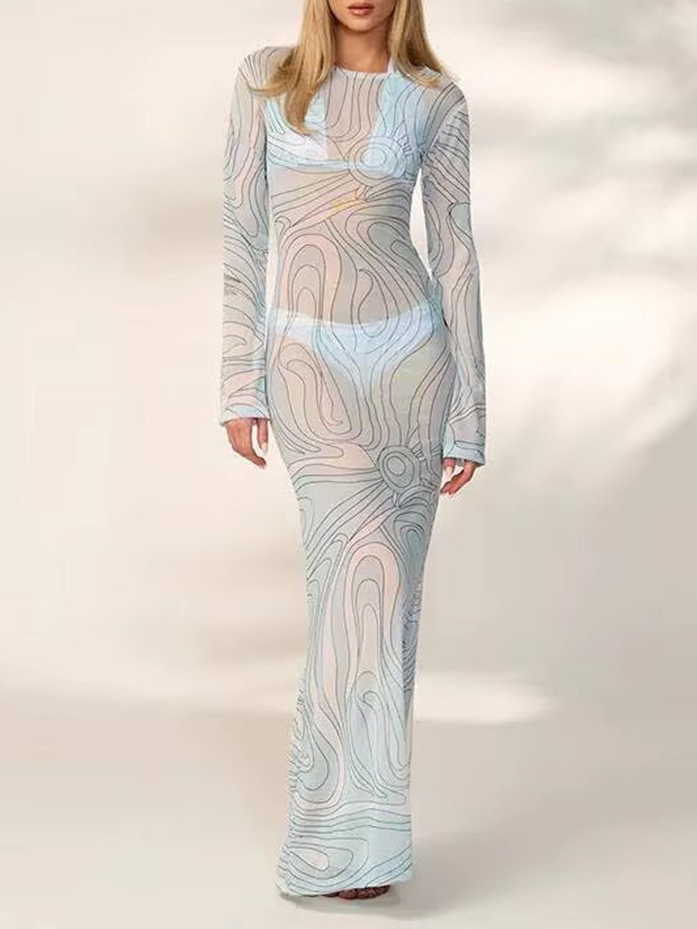 Paloma Mesh Swim Cover Maxi Dress