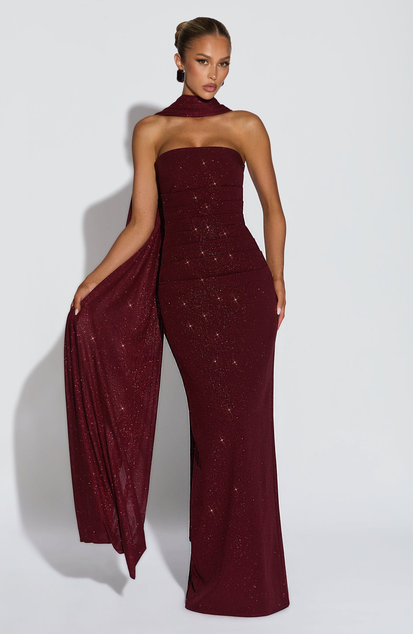 Sparkle Strapless Ruched Maxi Gown 10