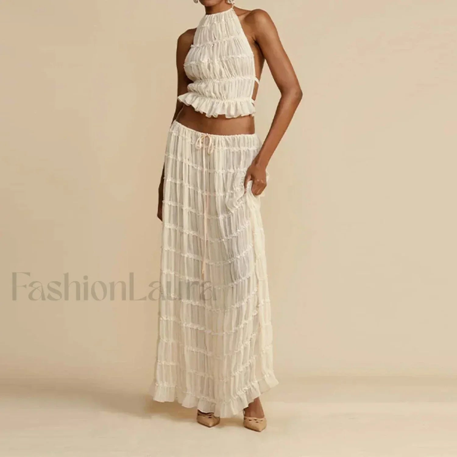 Party Beach Halter Skirt Two Piece Set