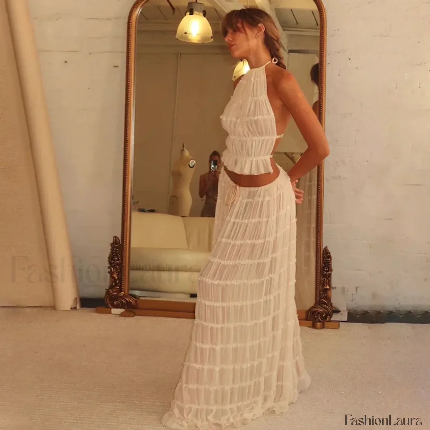 Party Beach Halter Skirt Two Piece Set