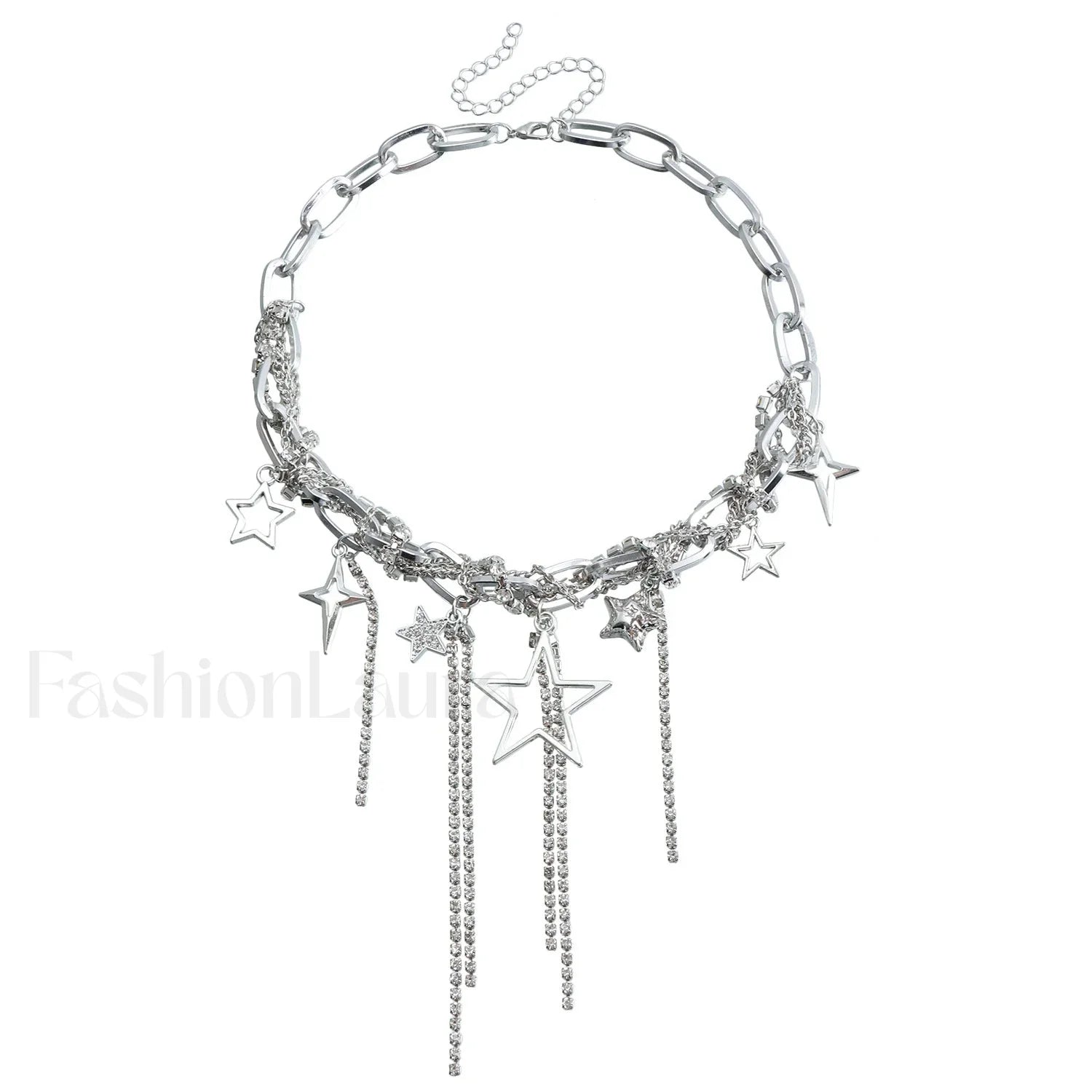 Party Lady Custom Diamond Sparkling Necklace STEEL